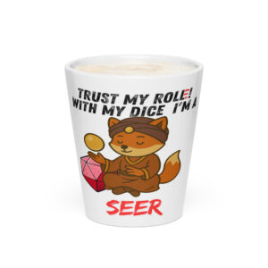 Dicefox Seer – Trust my roll(e)! - Milchkaffeetasse 12oz
