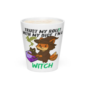 Dicefox Witch – Trust my roll(e)! - Milchkaffeetasse 12oz
