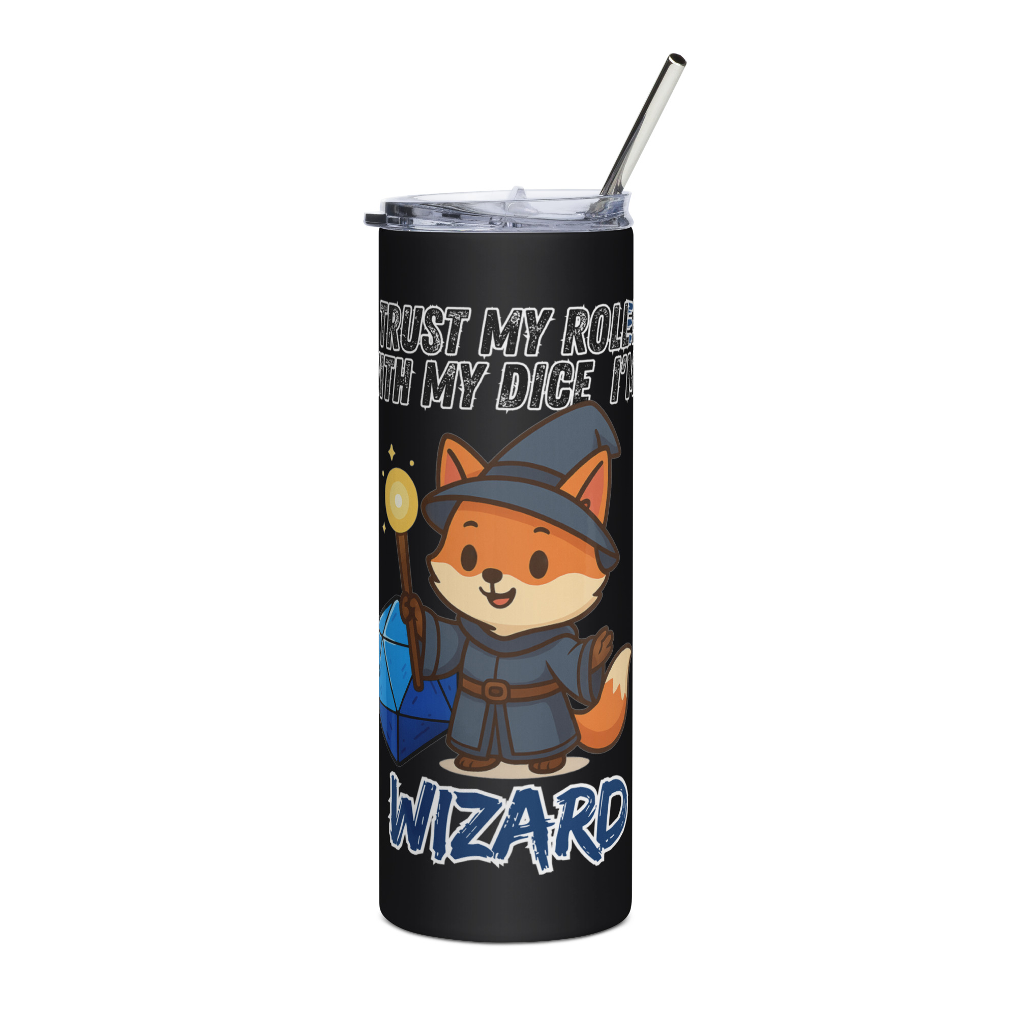 Dicefox Wizard– Trust my roll(e)! - Edelstahlbecher 600ml (20oz) – Bild 2