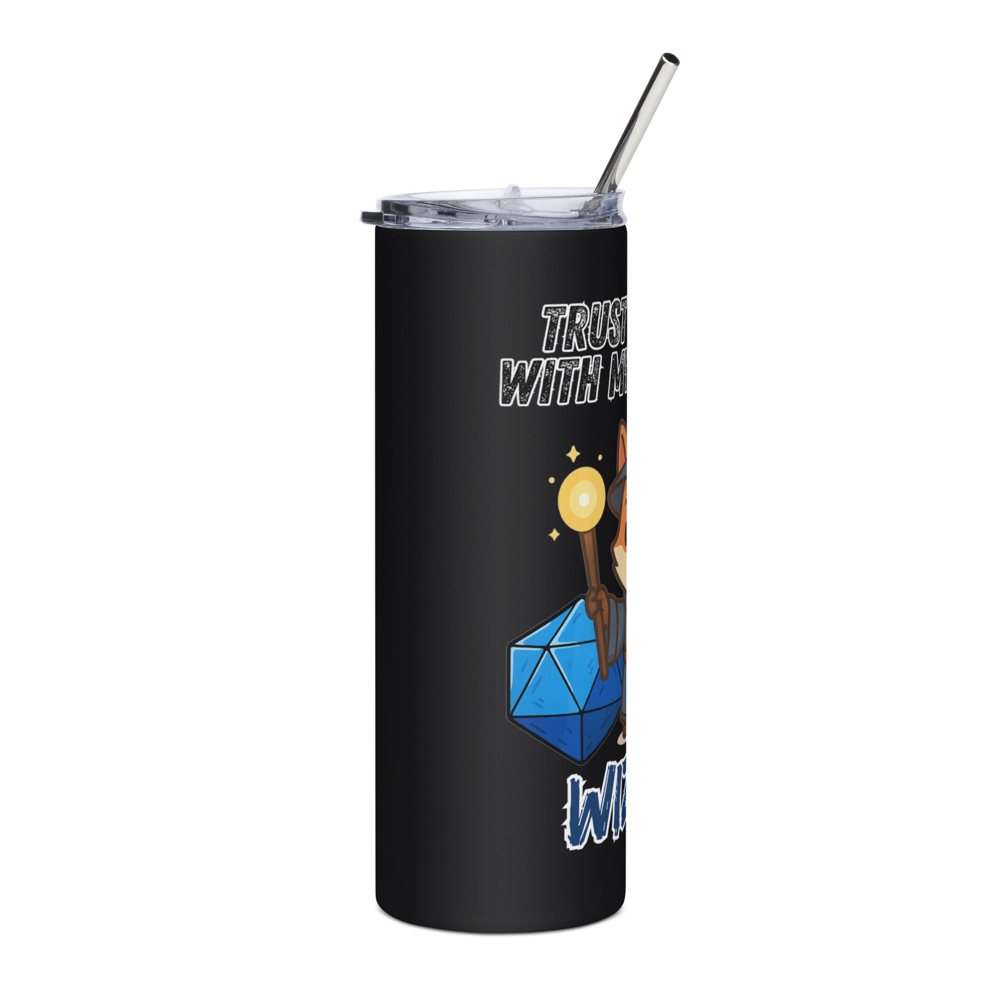Dicefox Wizard– Trust my roll(e)! - Edelstahlbecher 600ml (20oz) – Bild 4