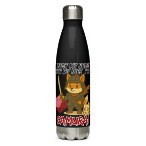 Dicefox Samurai – Trust my roll(e)! - Edelstahl Trinkflasche 500ml