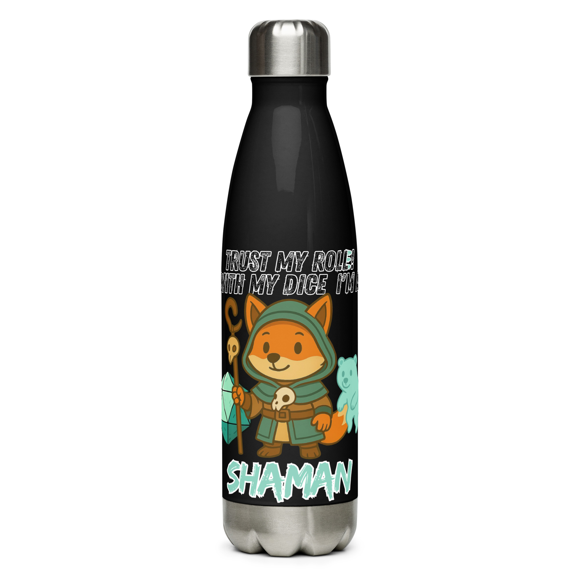Dicefox Shaman – Trust my roll(e)! - Edelstahl Trinkflasche 500ml