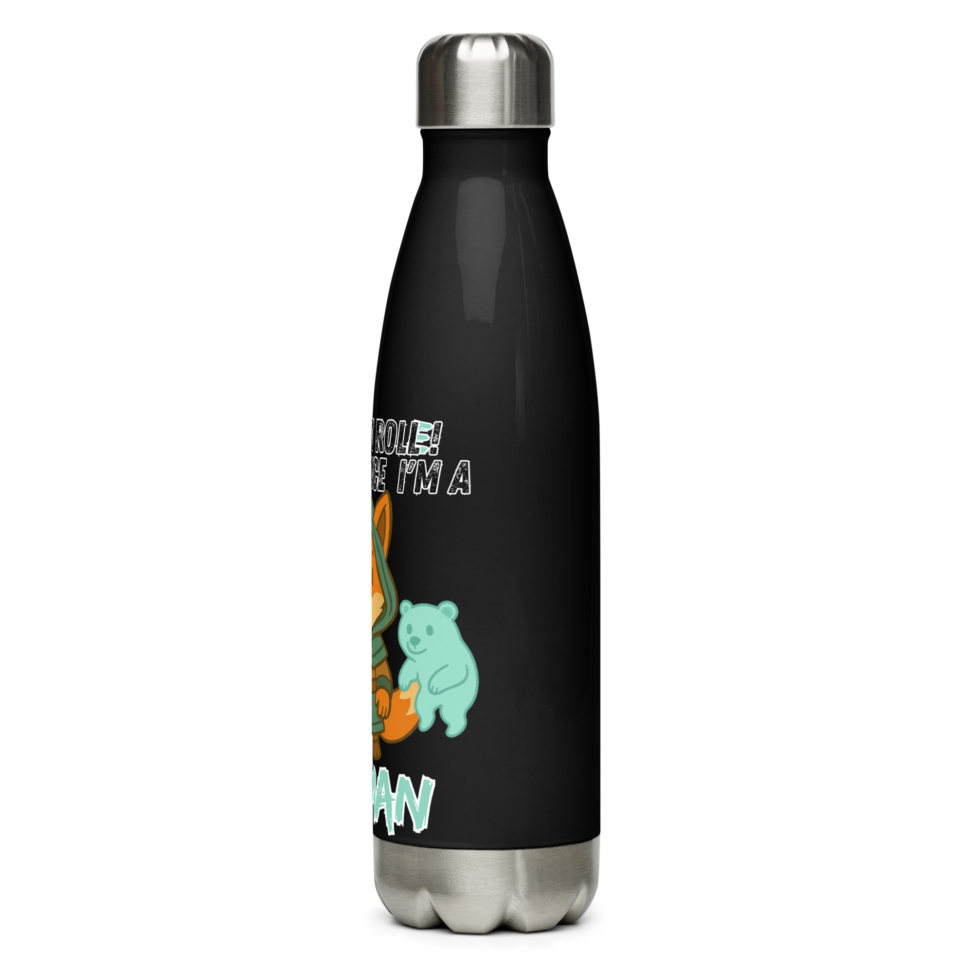 Dicefox Shaman – Trust my roll(e)! - Edelstahl Trinkflasche 500ml – Bild 3