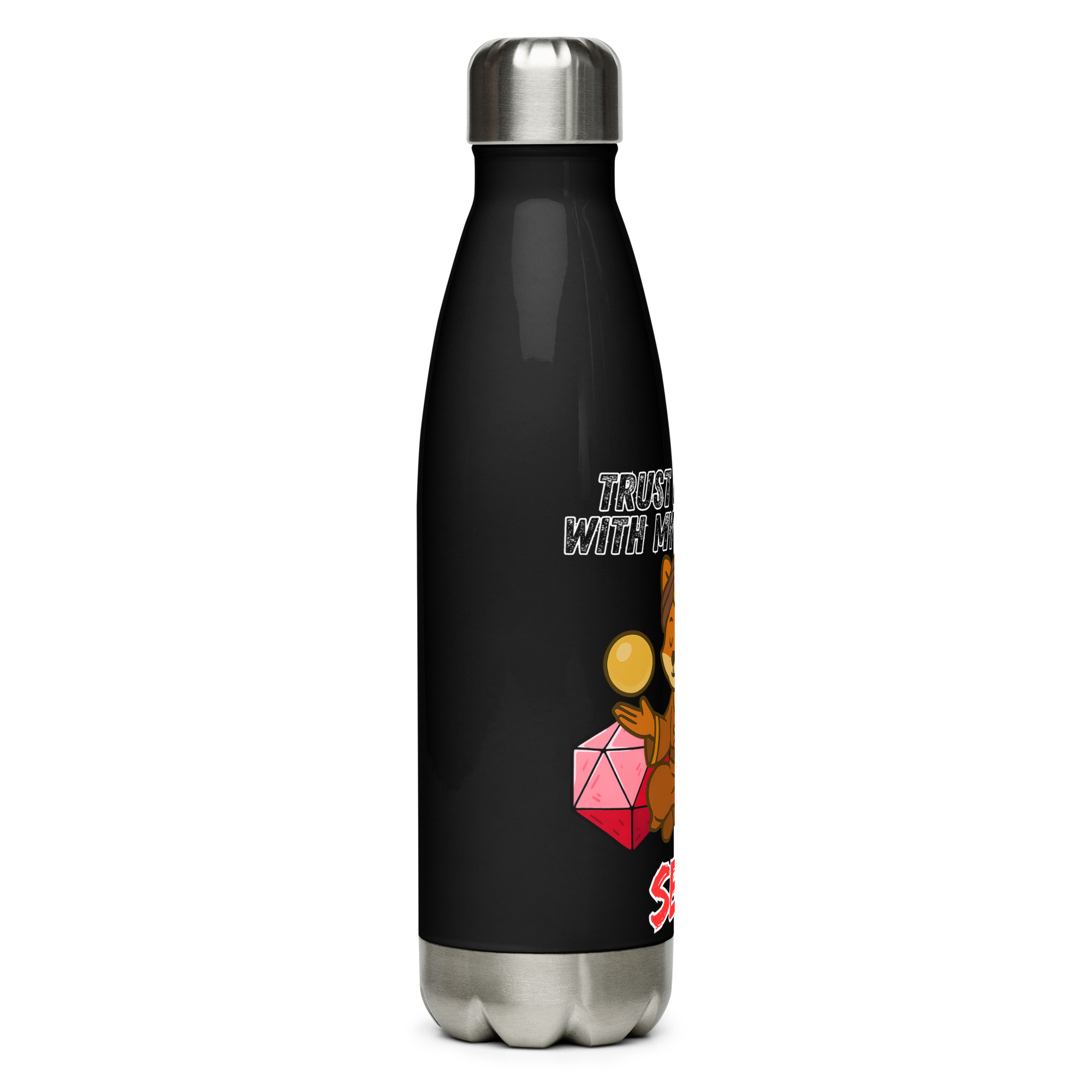 Dicefox Seer – Trust my roll(e)! - Edelstahl Trinkflasche 500ml – Bild 2