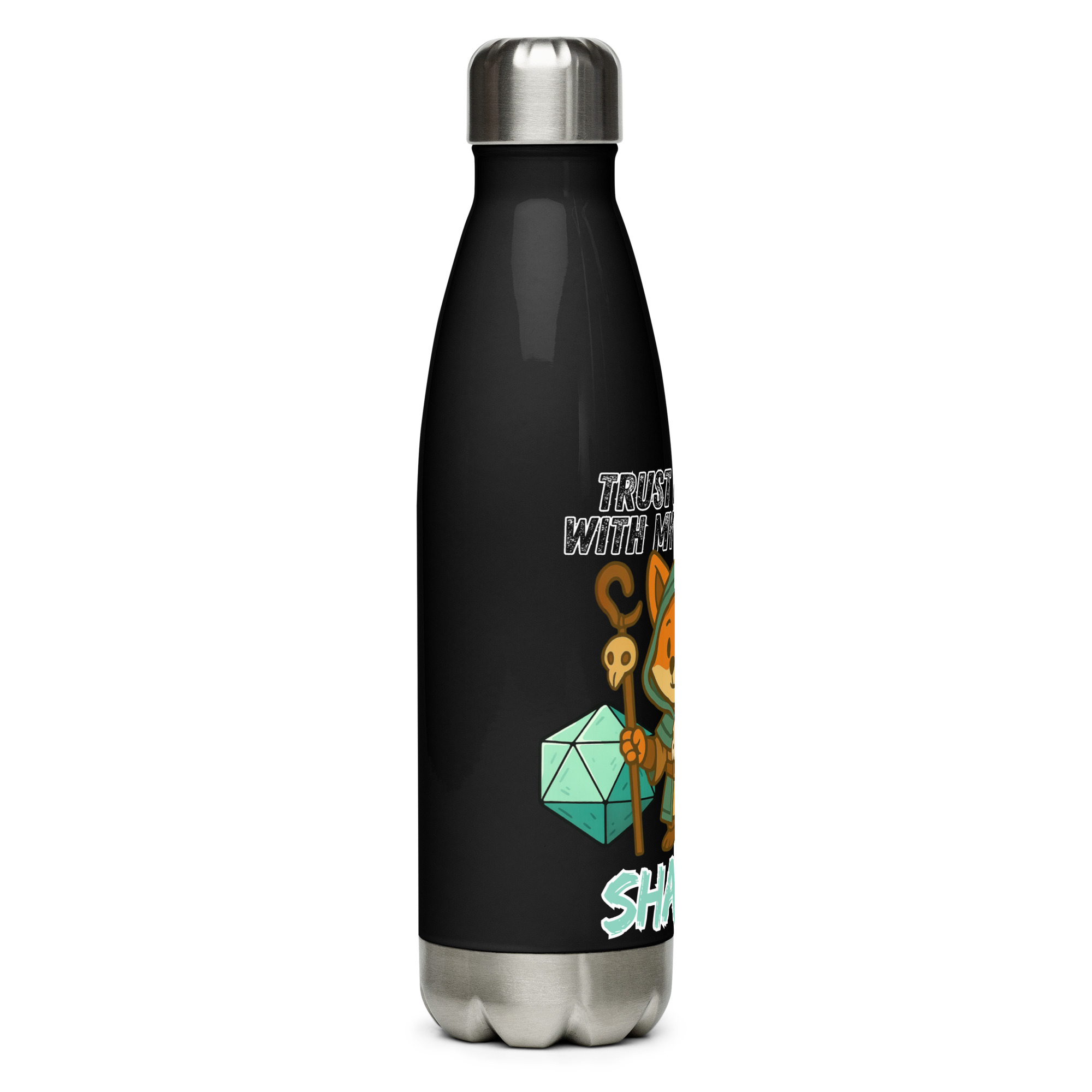Dicefox Shaman – Trust my roll(e)! - Edelstahl Trinkflasche 500ml – Bild 2