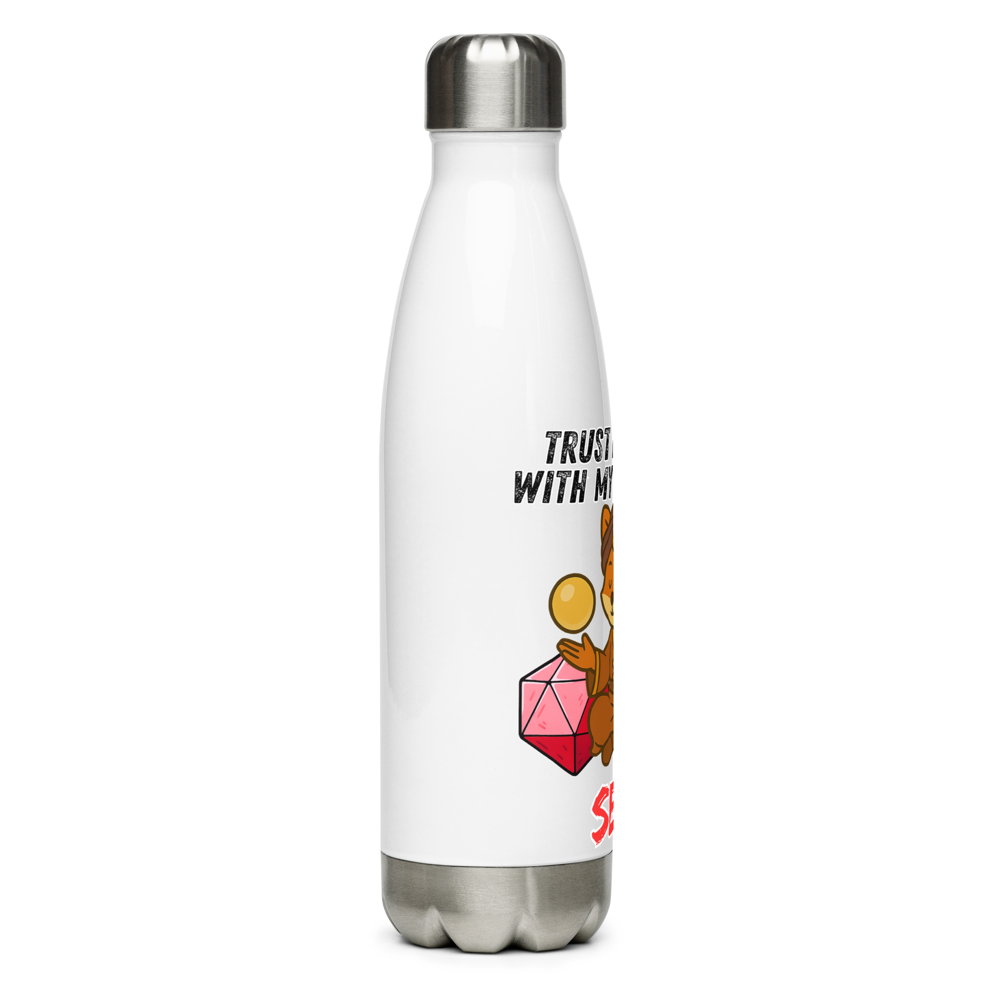 Dicefox Seer – Trust my roll(e)! - Edelstahl Trinkflasche 500ml – Bild 5