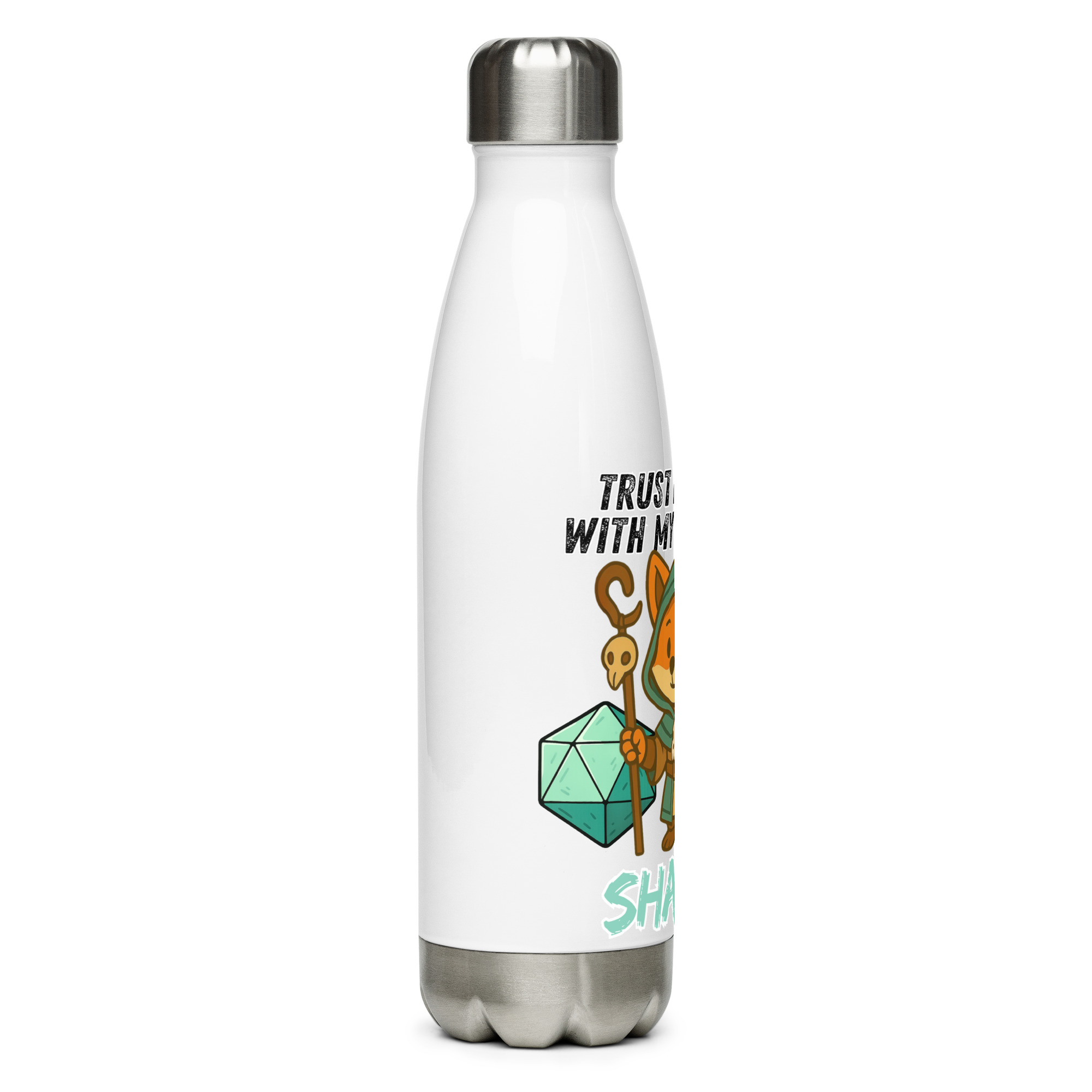 Dicefox Shaman – Trust my roll(e)! - Edelstahl Trinkflasche 500ml – Bild 5
