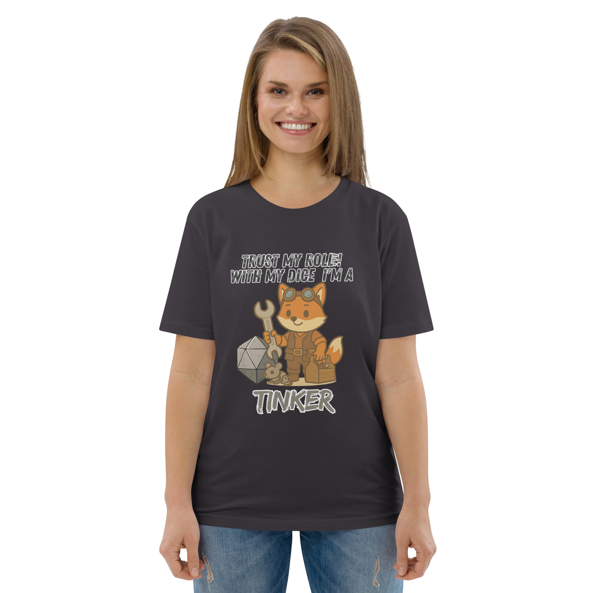 Dicefox Tinker – Trust my roll(e)! - DTG-Unisex-Bio-Baumwoll-T-Shirt – Bild 29