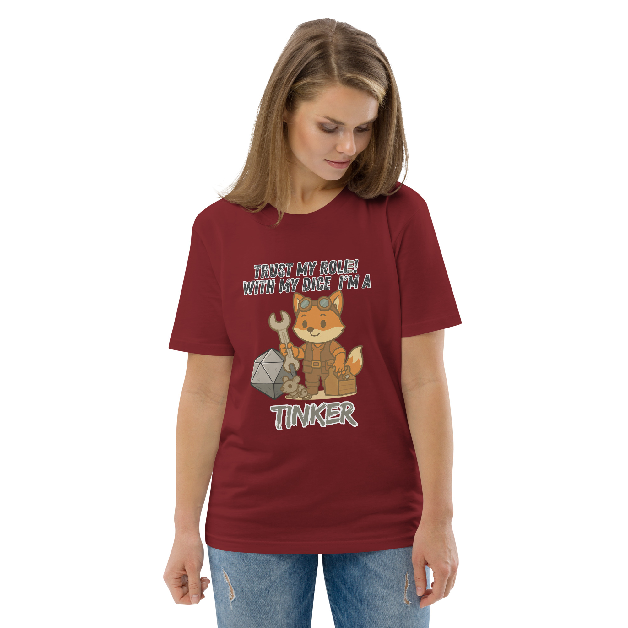 Dicefox Tinker – Trust my roll(e)! - DTG-Unisex-Bio-Baumwoll-T-Shirt – Bild 23