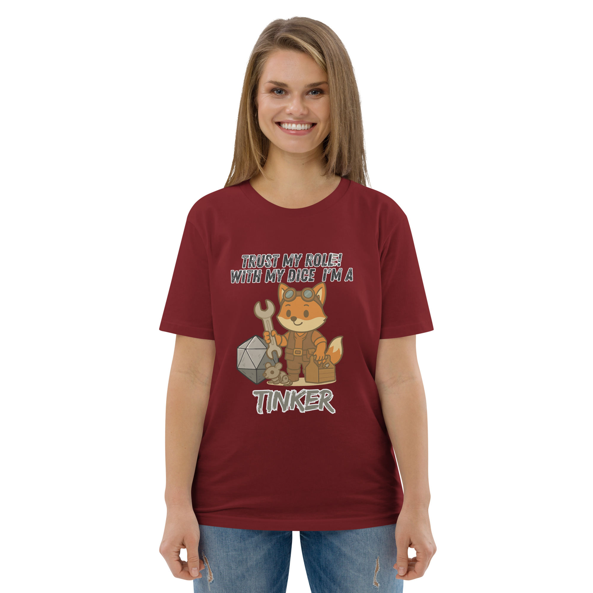 Dicefox Tinker – Trust my roll(e)! - DTG-Unisex-Bio-Baumwoll-T-Shirt – Bild 22