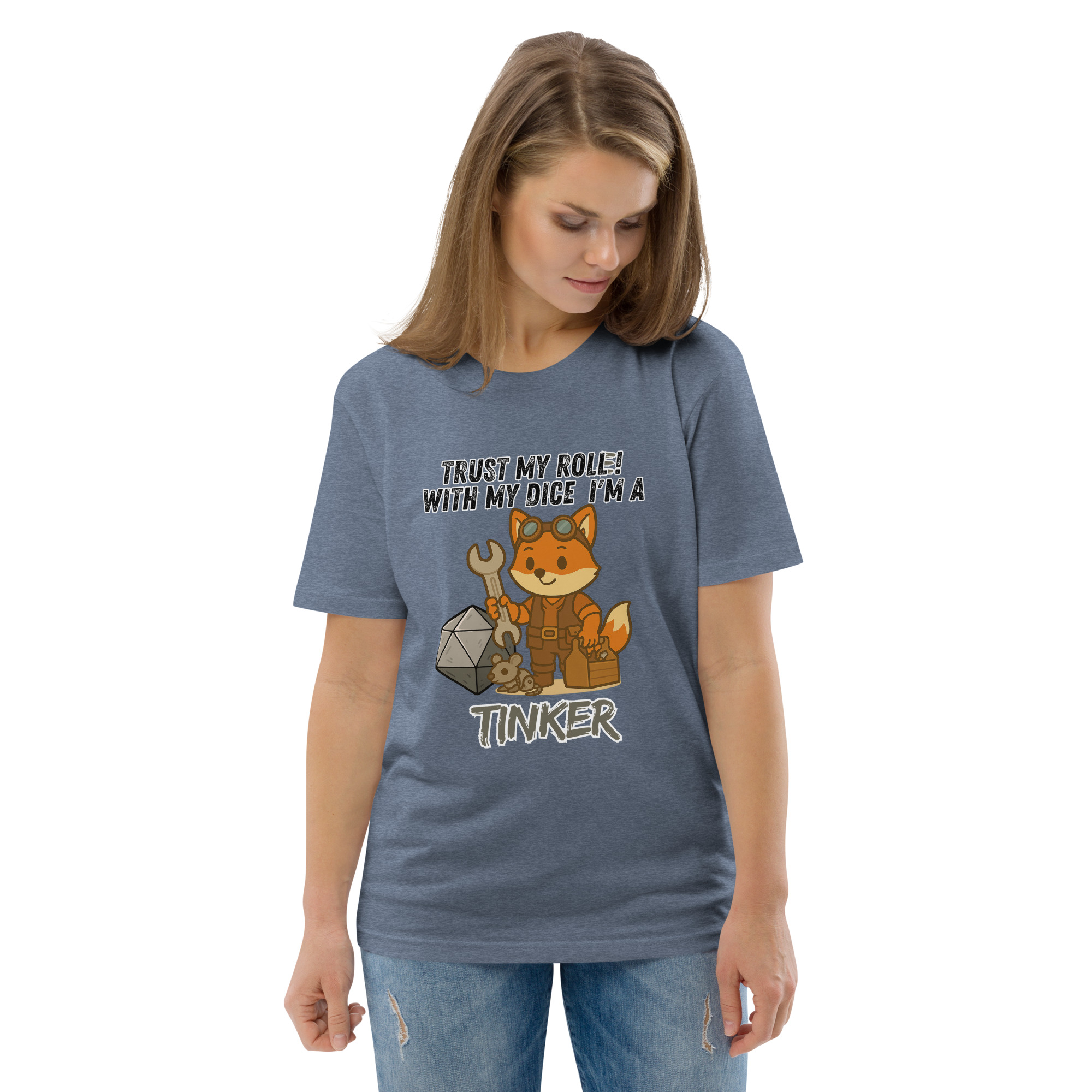 Dicefox Tinker – Trust my roll(e)! - DTG-Unisex-Bio-Baumwoll-T-Shirt – Bild 58