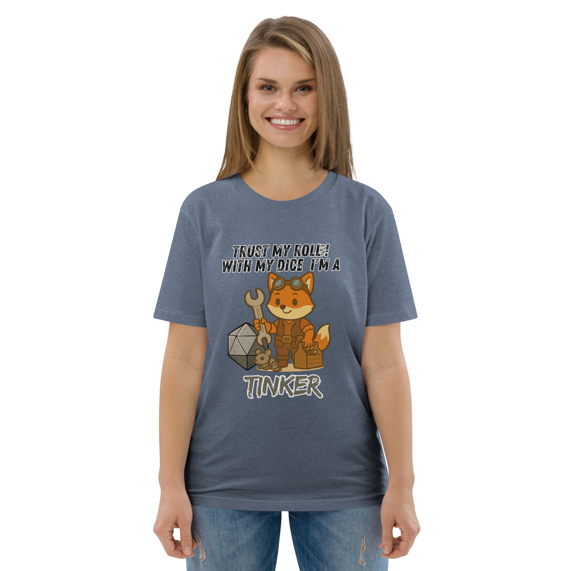 Dicefox Tinker – Trust my roll(e)! - DTG-Unisex-Bio-Baumwoll-T-Shirt – Bild 57