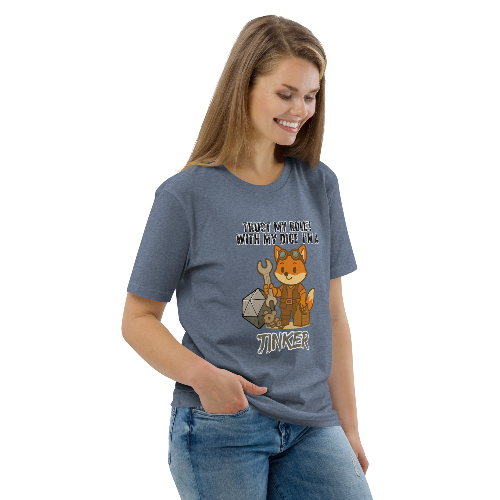 Dicefox Tinker – Trust my roll(e)! - DTG-Unisex-Bio-Baumwoll-T-Shirt – Bild 61