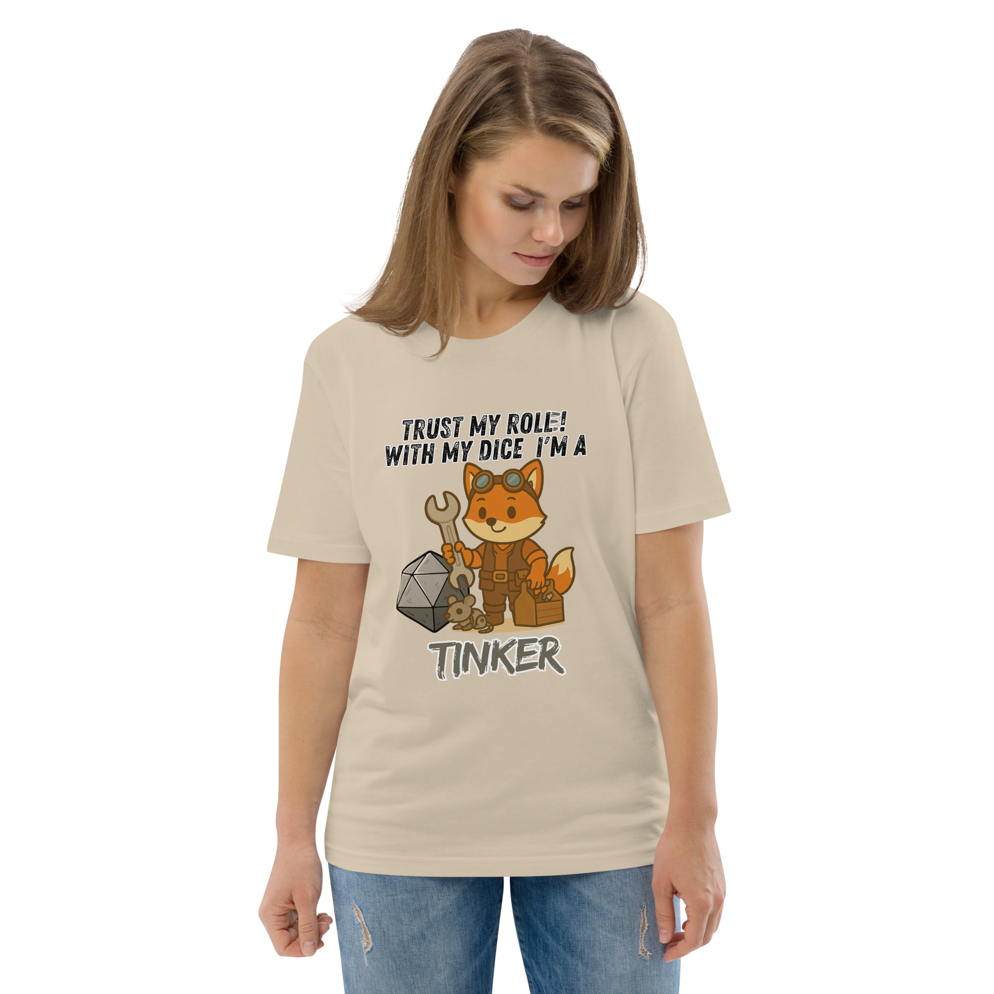 Dicefox Tinker – Trust my roll(e)! - DTG-Unisex-Bio-Baumwoll-T-Shirt – Bild 72