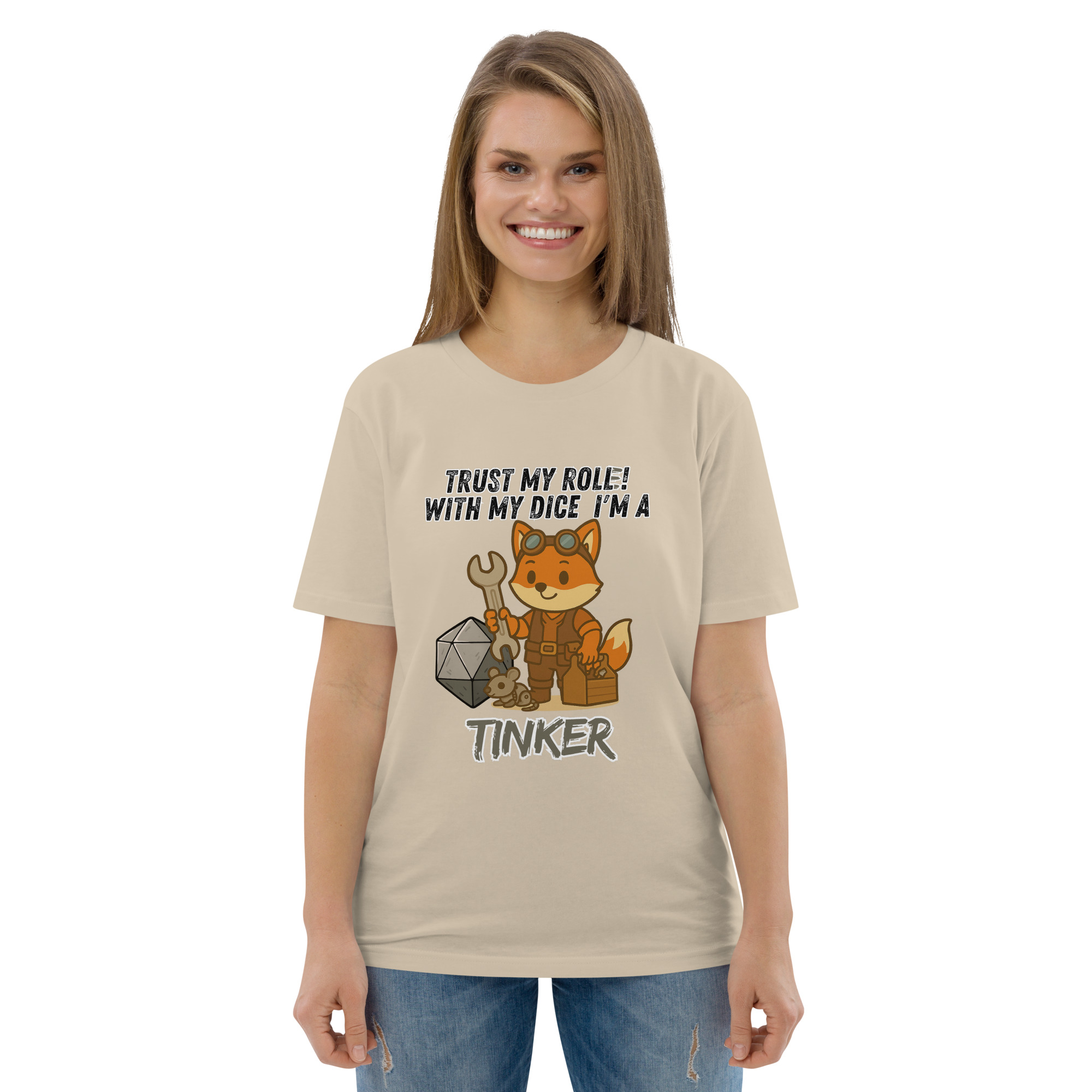 Dicefox Tinker – Trust my roll(e)! - DTG-Unisex-Bio-Baumwoll-T-Shirt – Bild 71
