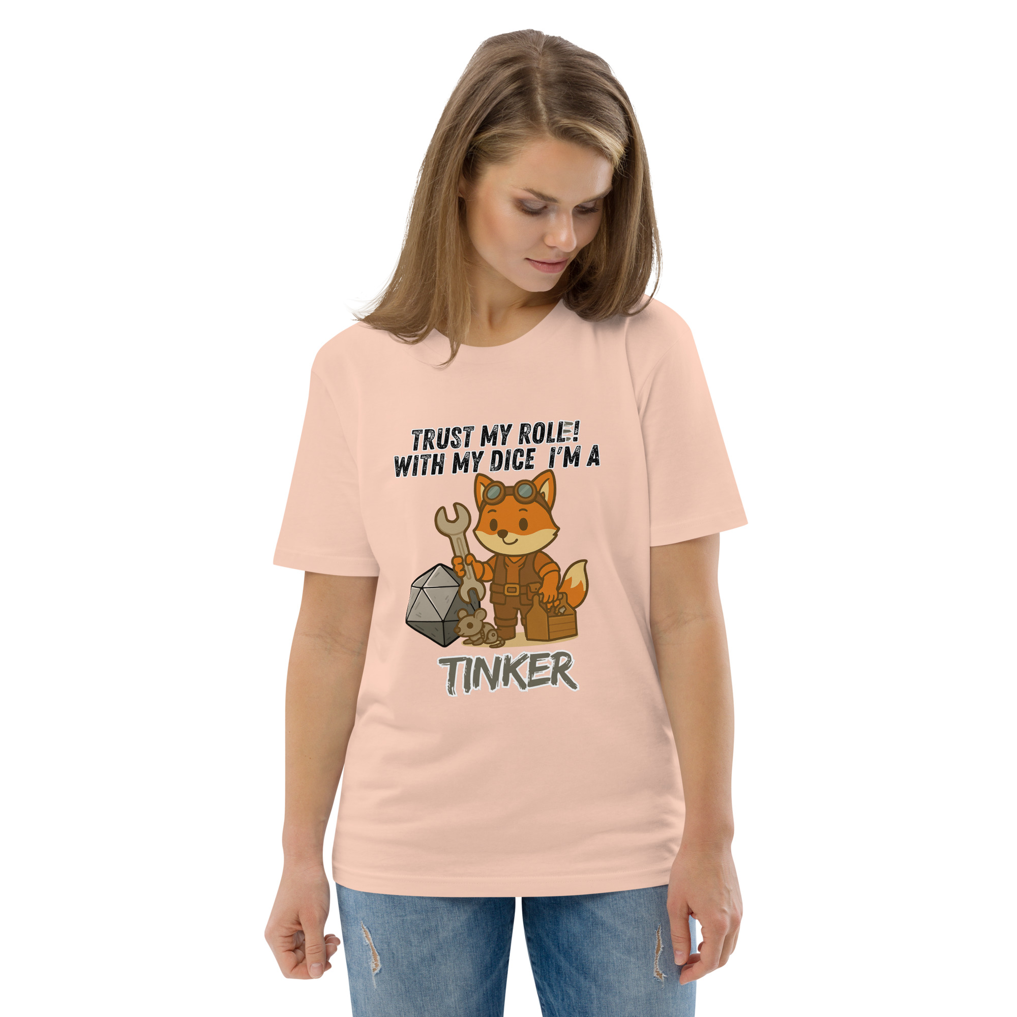 Dicefox Tinker – Trust my roll(e)! - DTG-Unisex-Bio-Baumwoll-T-Shirt – Bild 79