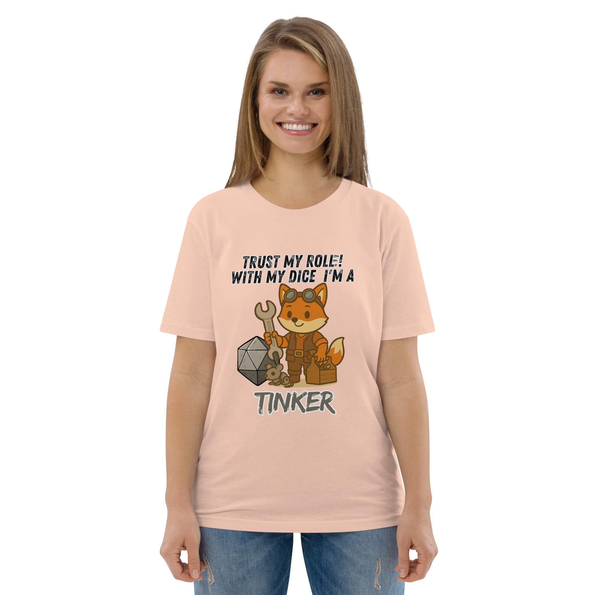 Dicefox Tinker – Trust my roll(e)! - DTG-Unisex-Bio-Baumwoll-T-Shirt – Bild 78