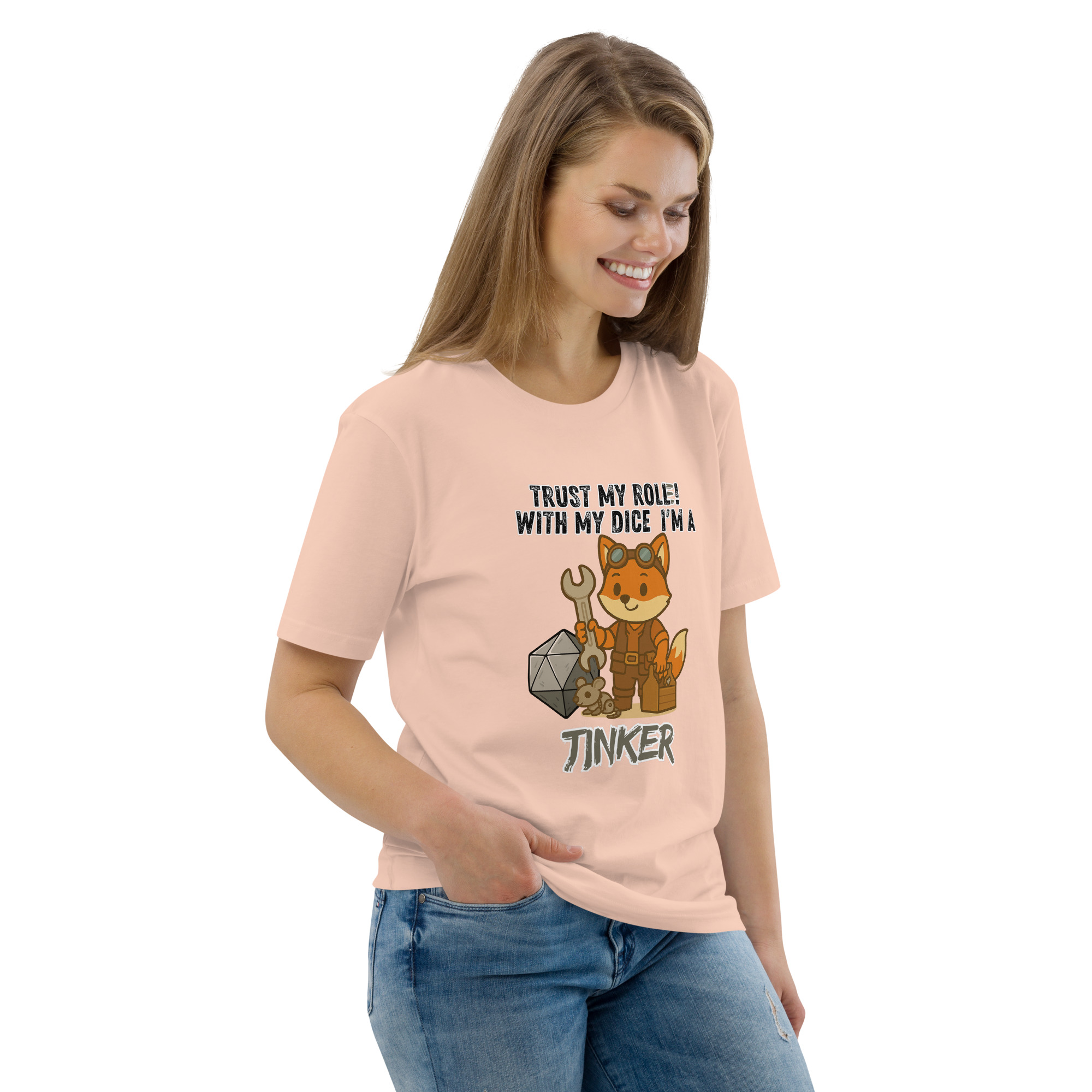 Dicefox Tinker – Trust my roll(e)! - DTG-Unisex-Bio-Baumwoll-T-Shirt – Bild 82
