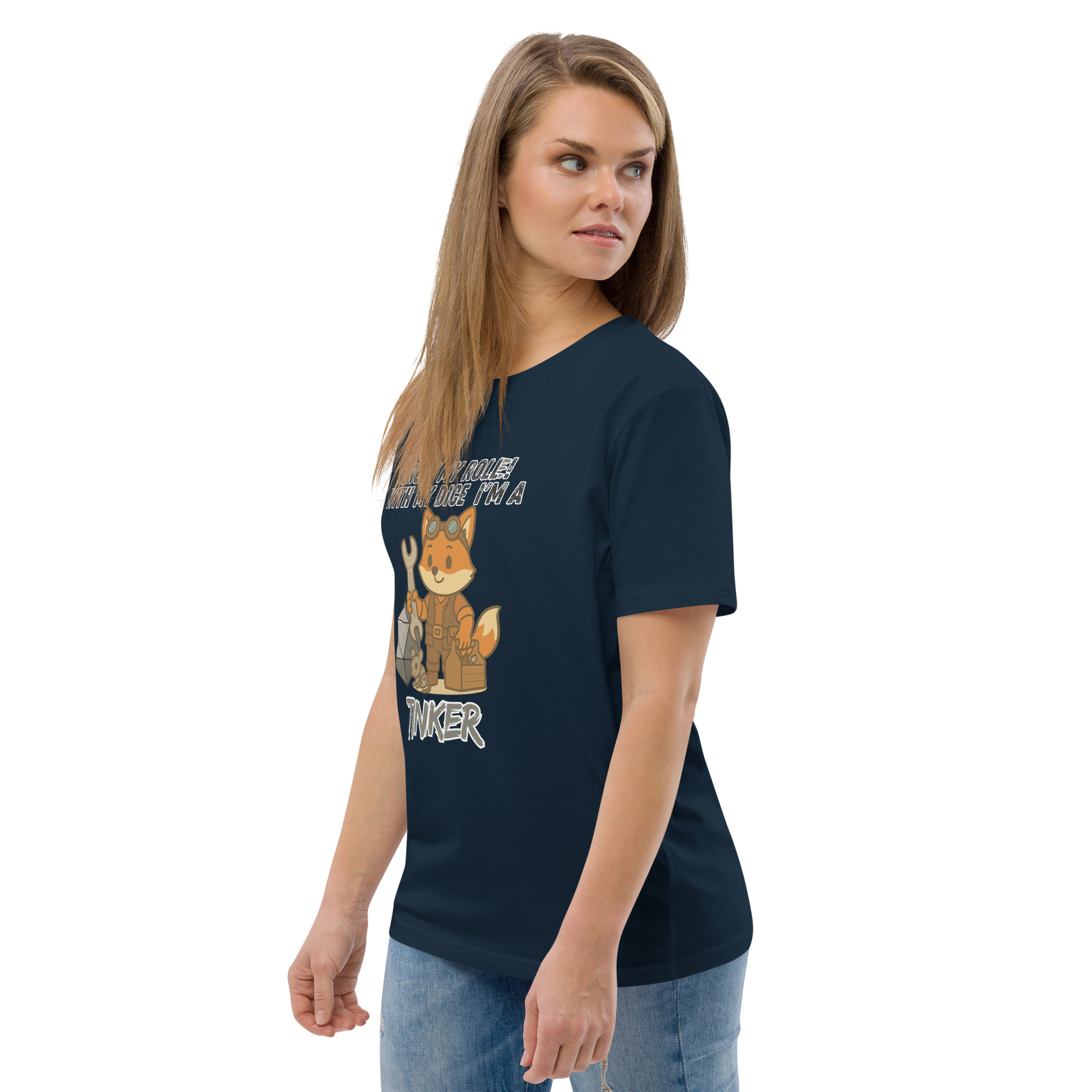 Dicefox Tinker – Trust my roll(e)! - DTG-Unisex-Bio-Baumwoll-T-Shirt – Bild 11