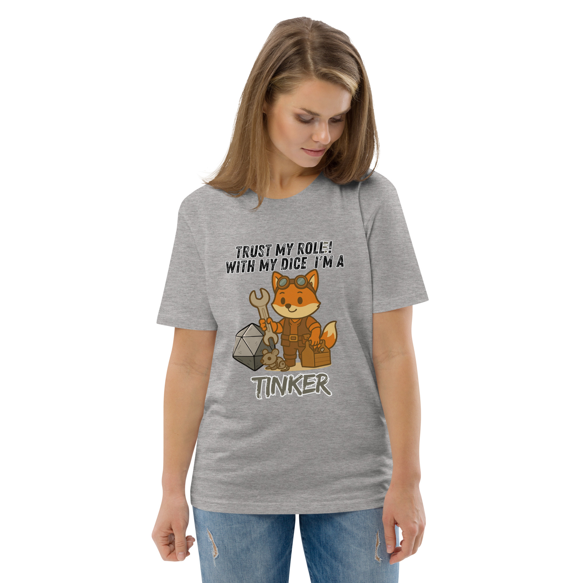 Dicefox Tinker – Trust my roll(e)! - DTG-Unisex-Bio-Baumwoll-T-Shirt – Bild 65