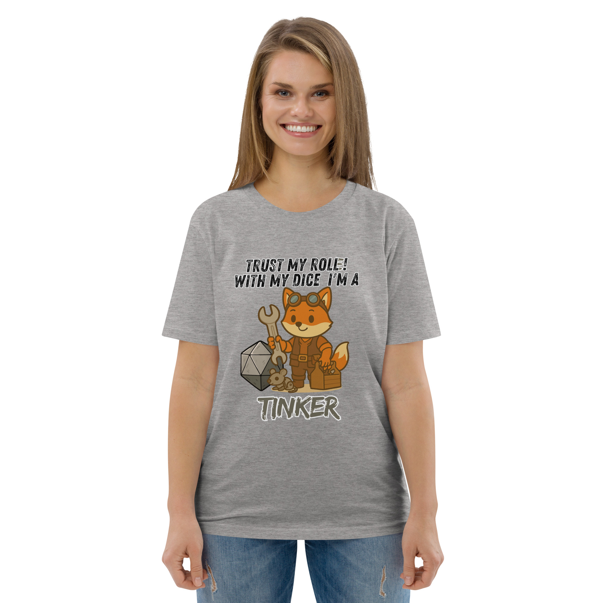 Dicefox Tinker – Trust my roll(e)! - DTG-Unisex-Bio-Baumwoll-T-Shirt – Bild 64