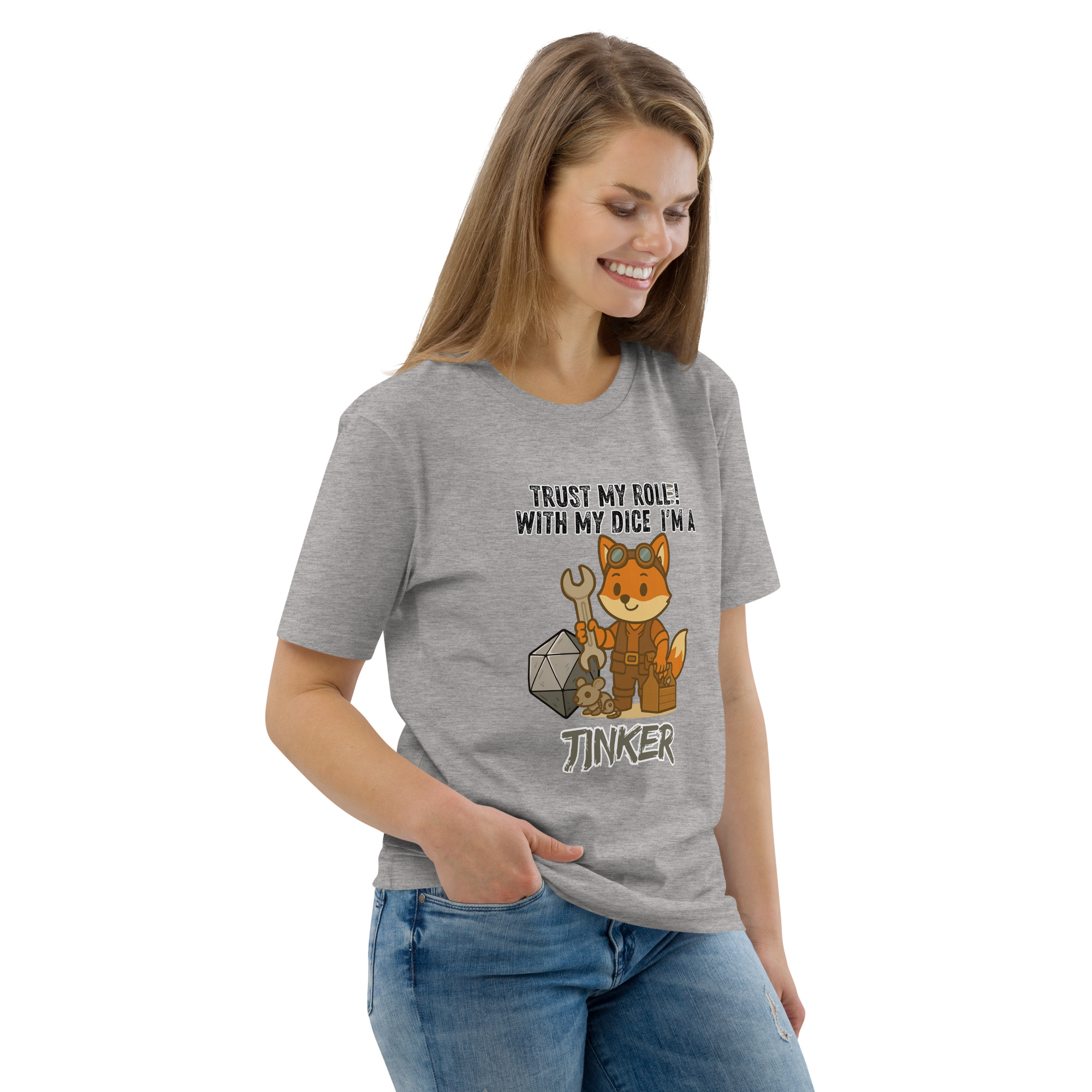 Dicefox Tinker – Trust my roll(e)! - DTG-Unisex-Bio-Baumwoll-T-Shirt – Bild 68