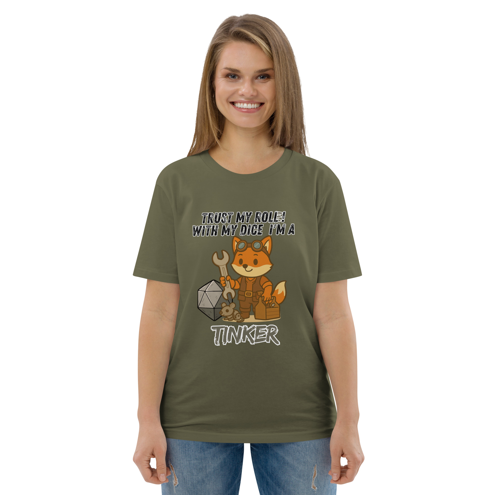 Dicefox Tinker – Trust my roll(e)! - DTG-Unisex-Bio-Baumwoll-T-Shirt – Bild 50