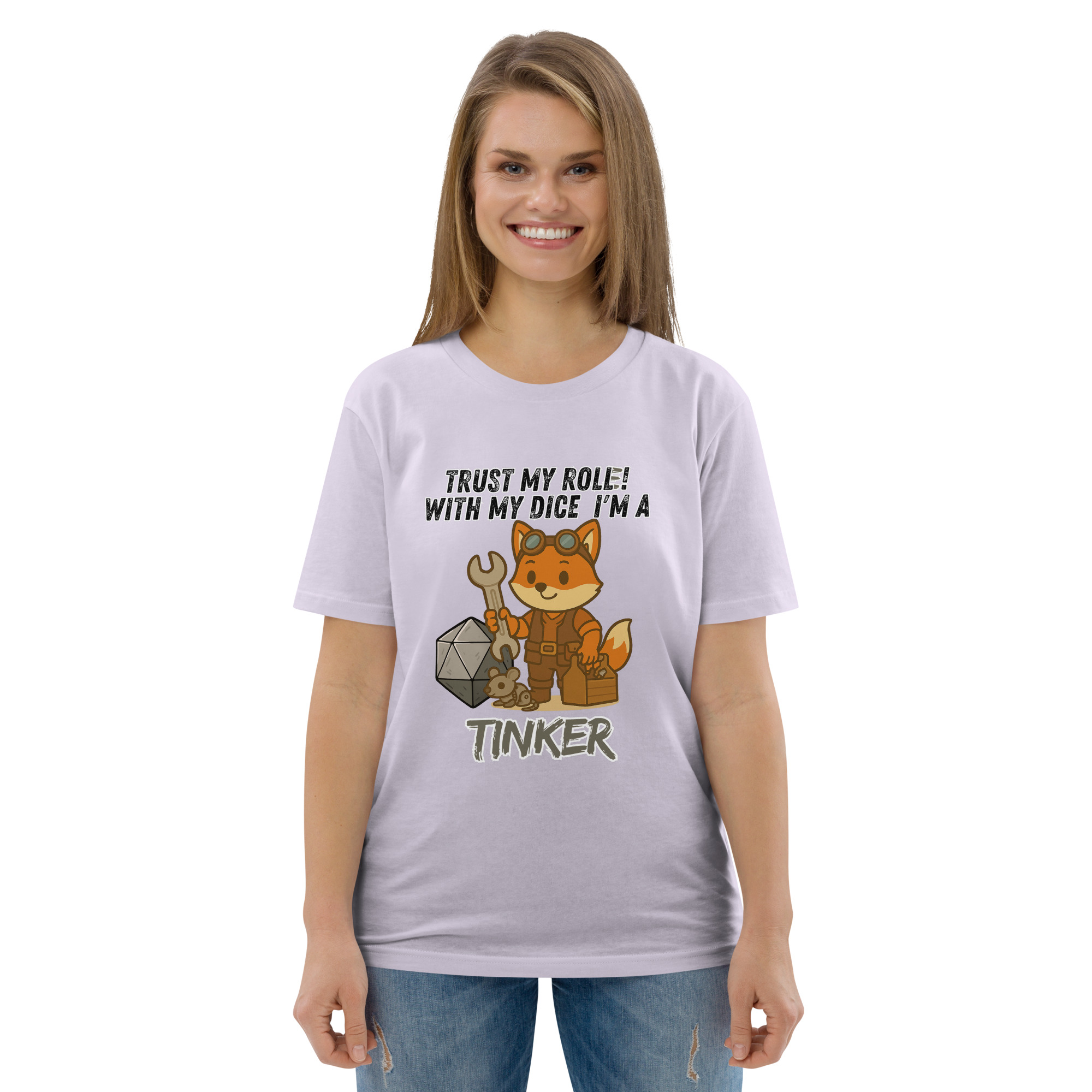 Dicefox Tinker – Trust my roll(e)! - DTG-Unisex-Bio-Baumwoll-T-Shirt – Bild 92