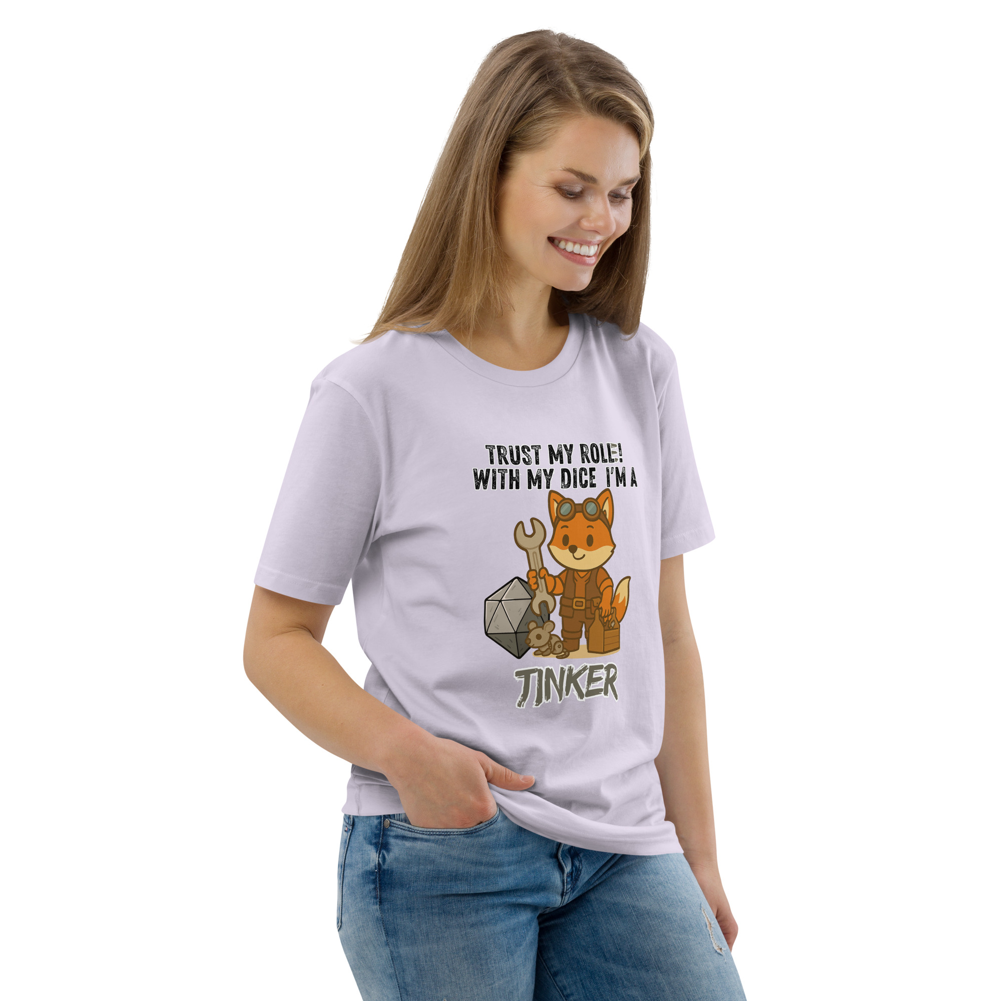 Dicefox Tinker – Trust my roll(e)! - DTG-Unisex-Bio-Baumwoll-T-Shirt – Bild 96