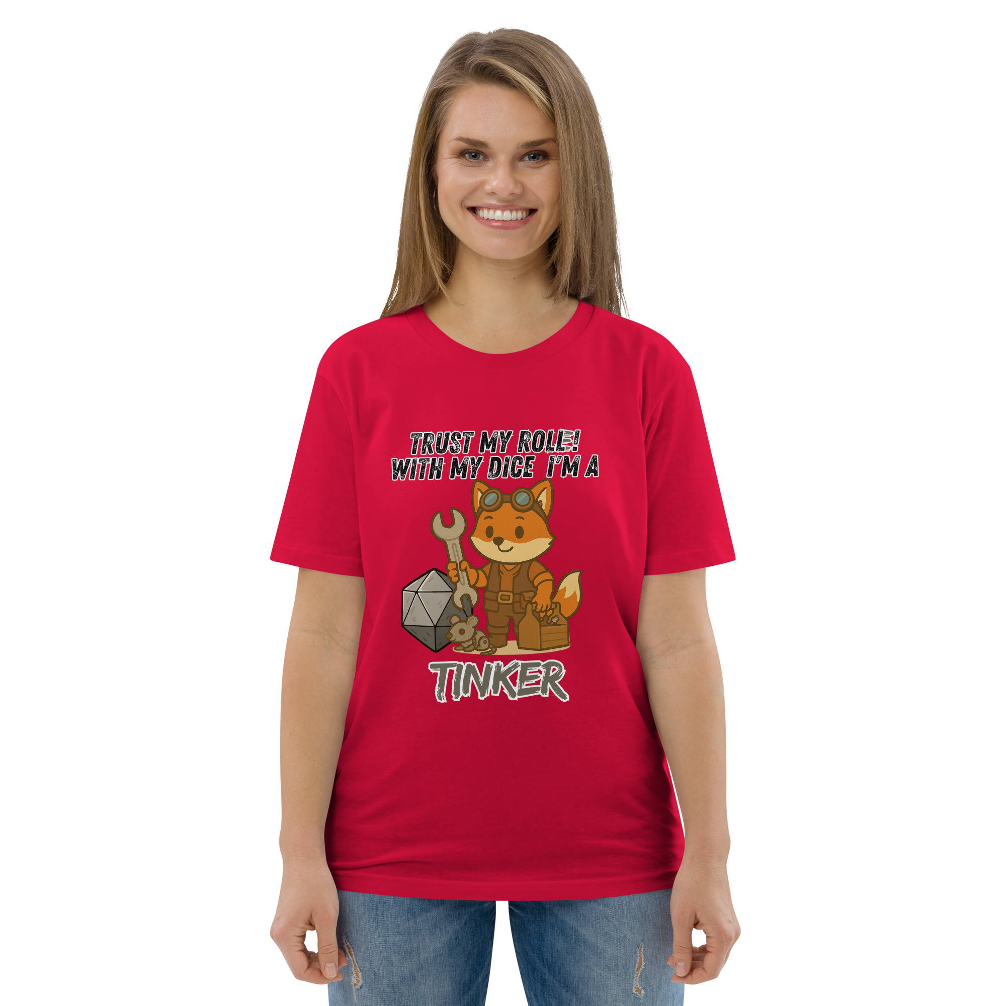 Dicefox Tinker – Trust my roll(e)! - DTG-Unisex-Bio-Baumwoll-T-Shirt – Bild 36