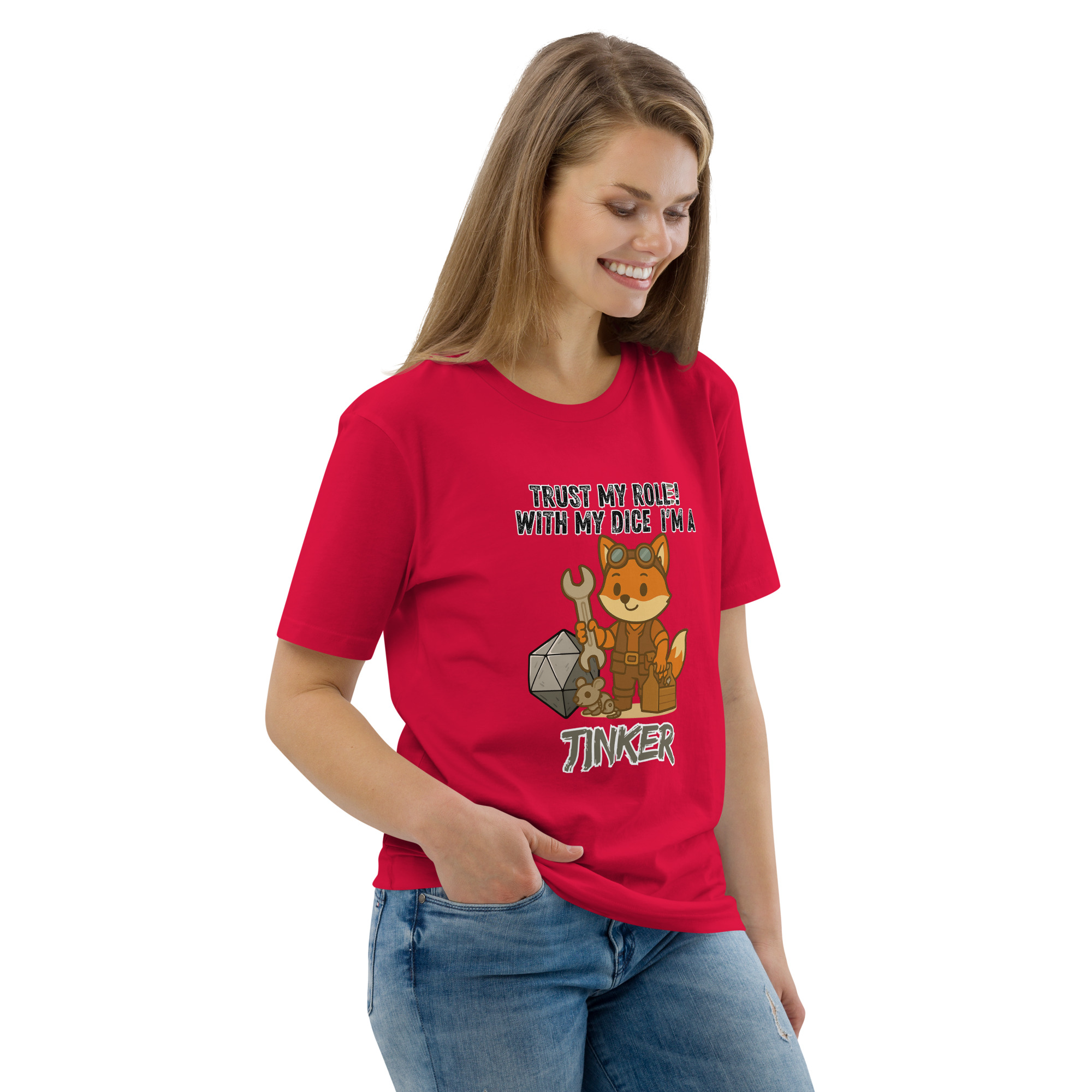 Dicefox Tinker – Trust my roll(e)! - DTG-Unisex-Bio-Baumwoll-T-Shirt – Bild 40