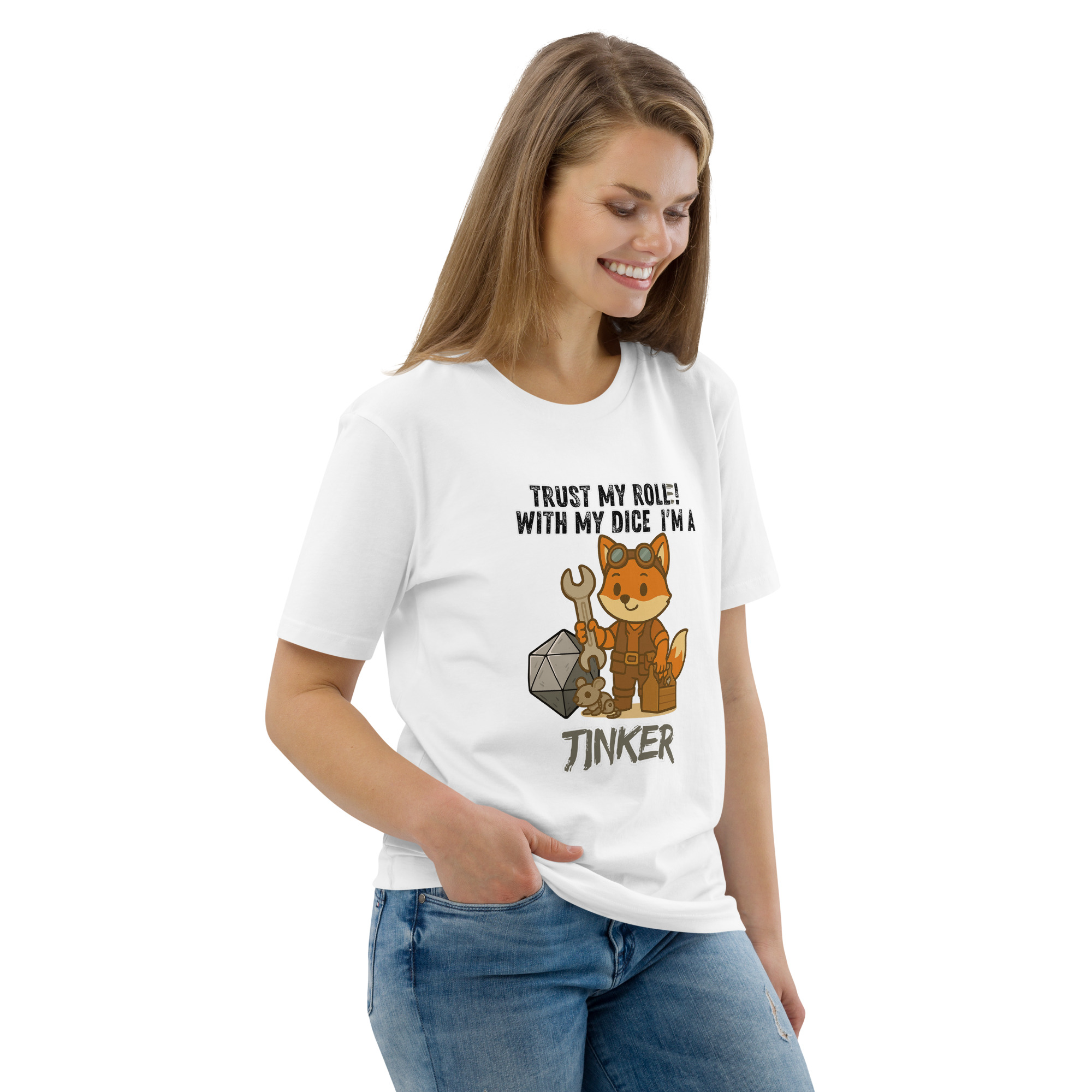 Dicefox Tinker – Trust my roll(e)! - DTG-Unisex-Bio-Baumwoll-T-Shirt – Bild 103