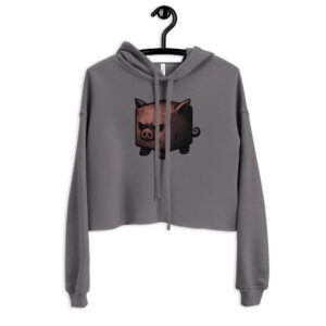 Dicemals Würfelschwein – Düstere Würfelform in Tiergestalt - DTG-Crop-Hoodie