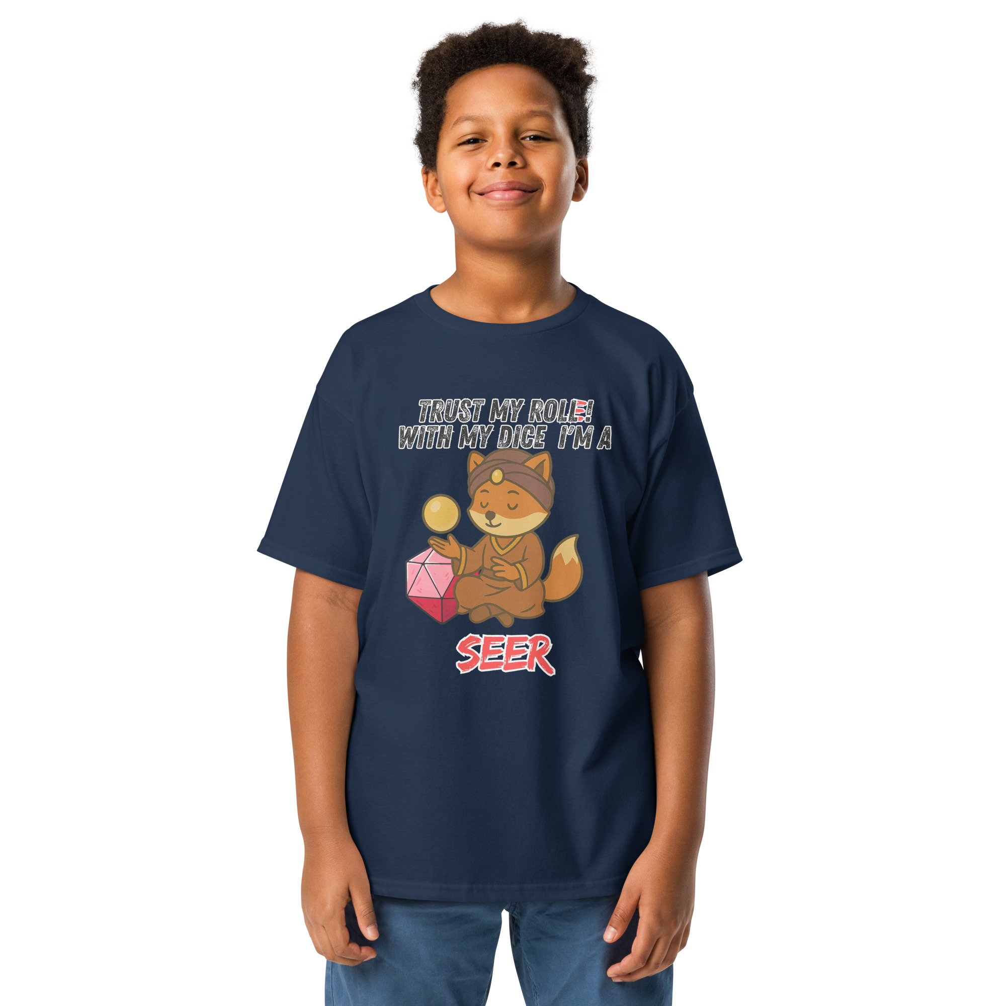 Dicefox Seer – Trust my roll(e)! - Klassisches T-Shirt für Jugendliche – Bild 6