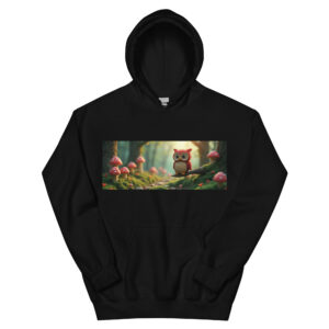Eule im Pilzwald - DTF-Unisex-Kapuzenpullover