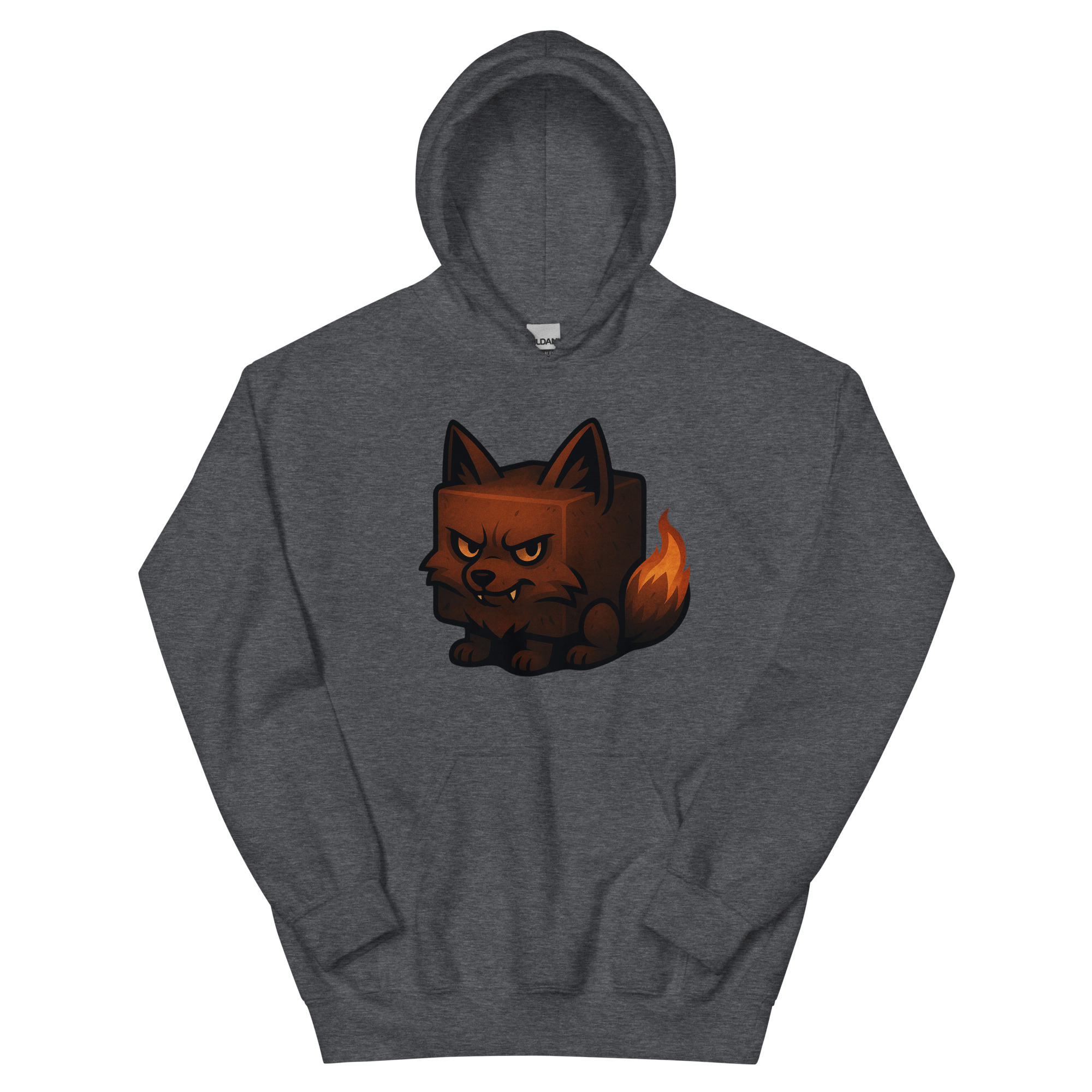 Dicemals Würfelfuchs – Düstere Würfelform in Tiergestalt - DTF-Unisex-Kapuzenpullover – Bild 9