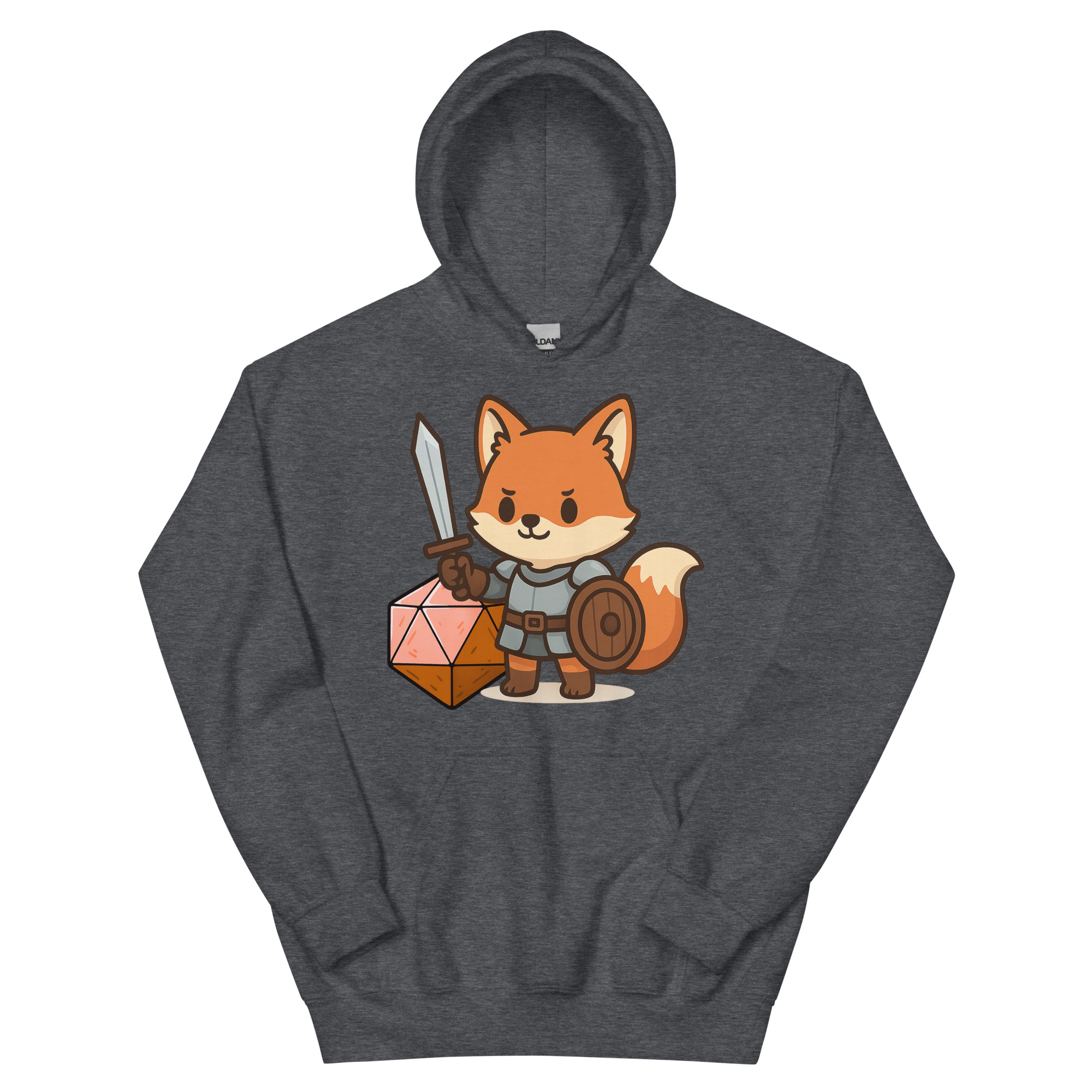 Würfelfuchs-Krieger - DTF-Unisex-Kapuzenpullover – Bild 9