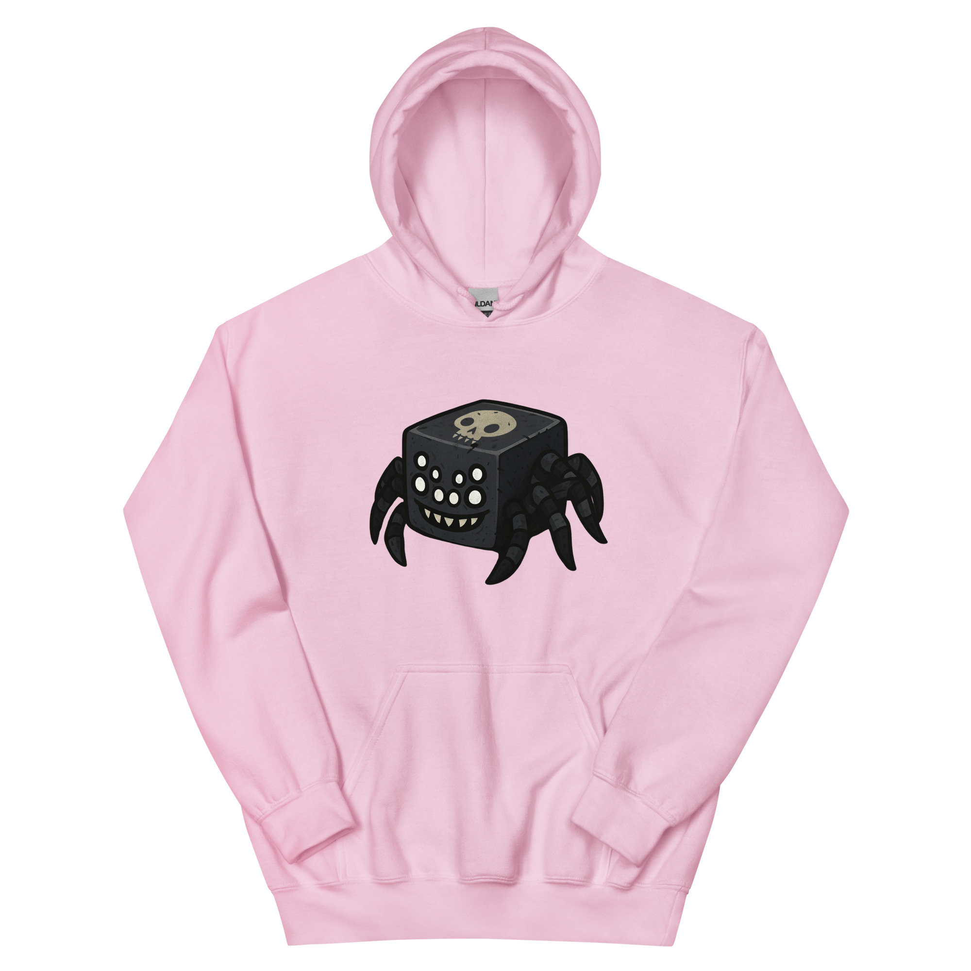 Dicemals Würfelspinne – Düstere Würfelform in Tiergestalt - DTF-Unisex-Kapuzenpullover – Bild 21
