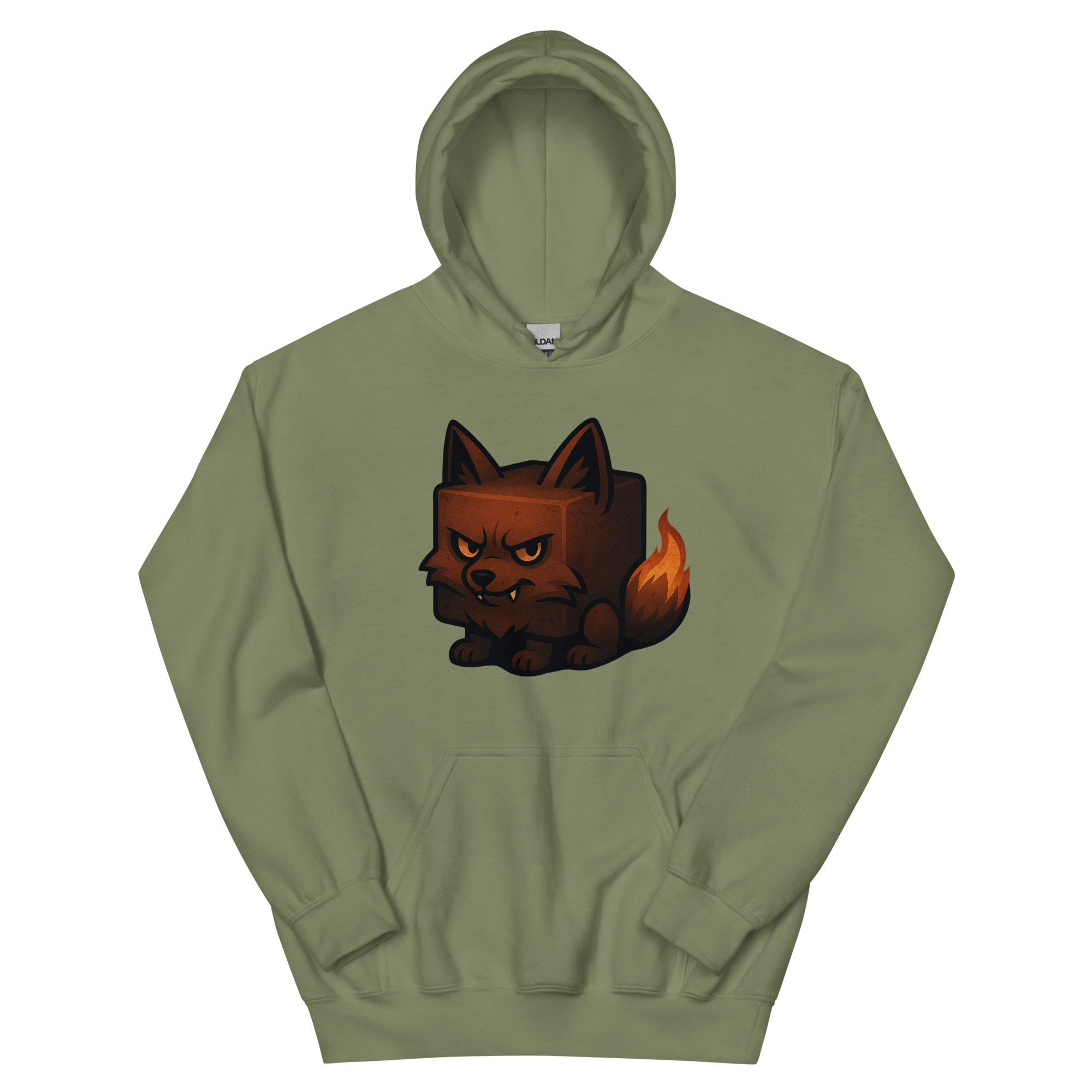 Dicemals Würfelfuchs – Düstere Würfelform in Tiergestalt - DTF-Unisex-Kapuzenpullover – Bild 15