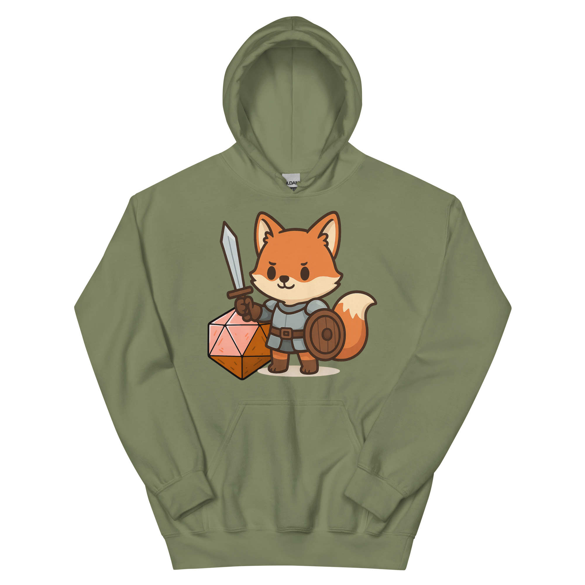 Würfelfuchs-Krieger - DTF-Unisex-Kapuzenpullover – Bild 15
