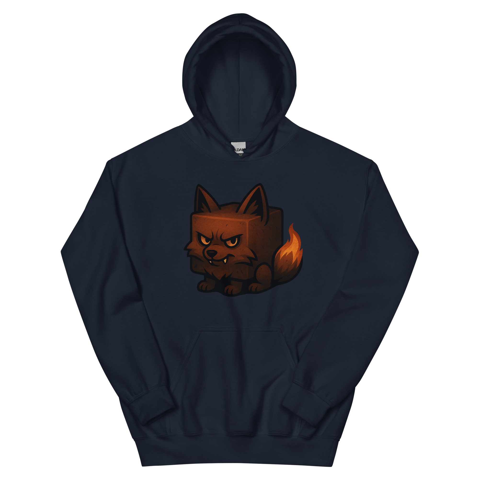 Dicemals Würfelfuchs – Düstere Würfelform in Tiergestalt - DTF-Unisex-Kapuzenpullover – Bild 3