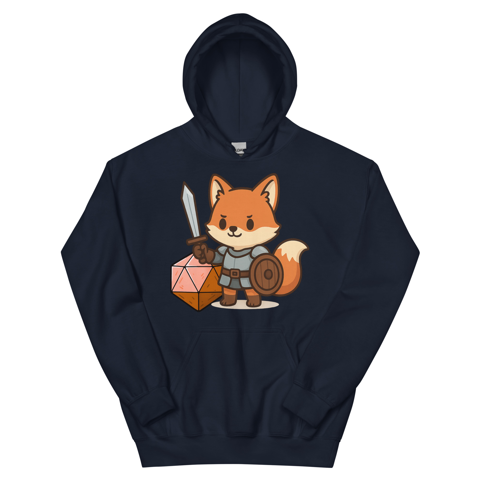 Würfelfuchs-Krieger - DTF-Unisex-Kapuzenpullover – Bild 3