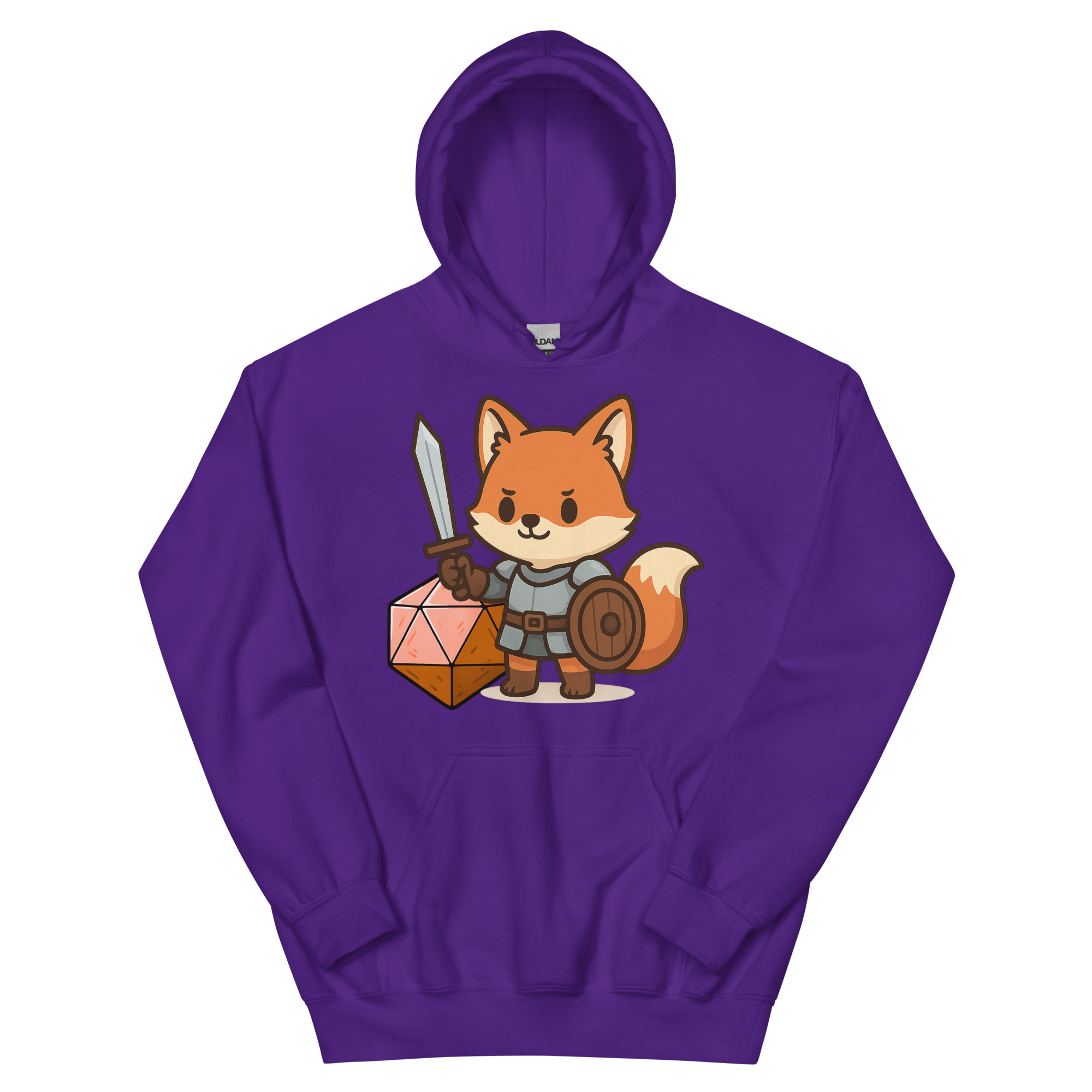 Würfelfuchs-Krieger - DTF-Unisex-Kapuzenpullover – Bild 5