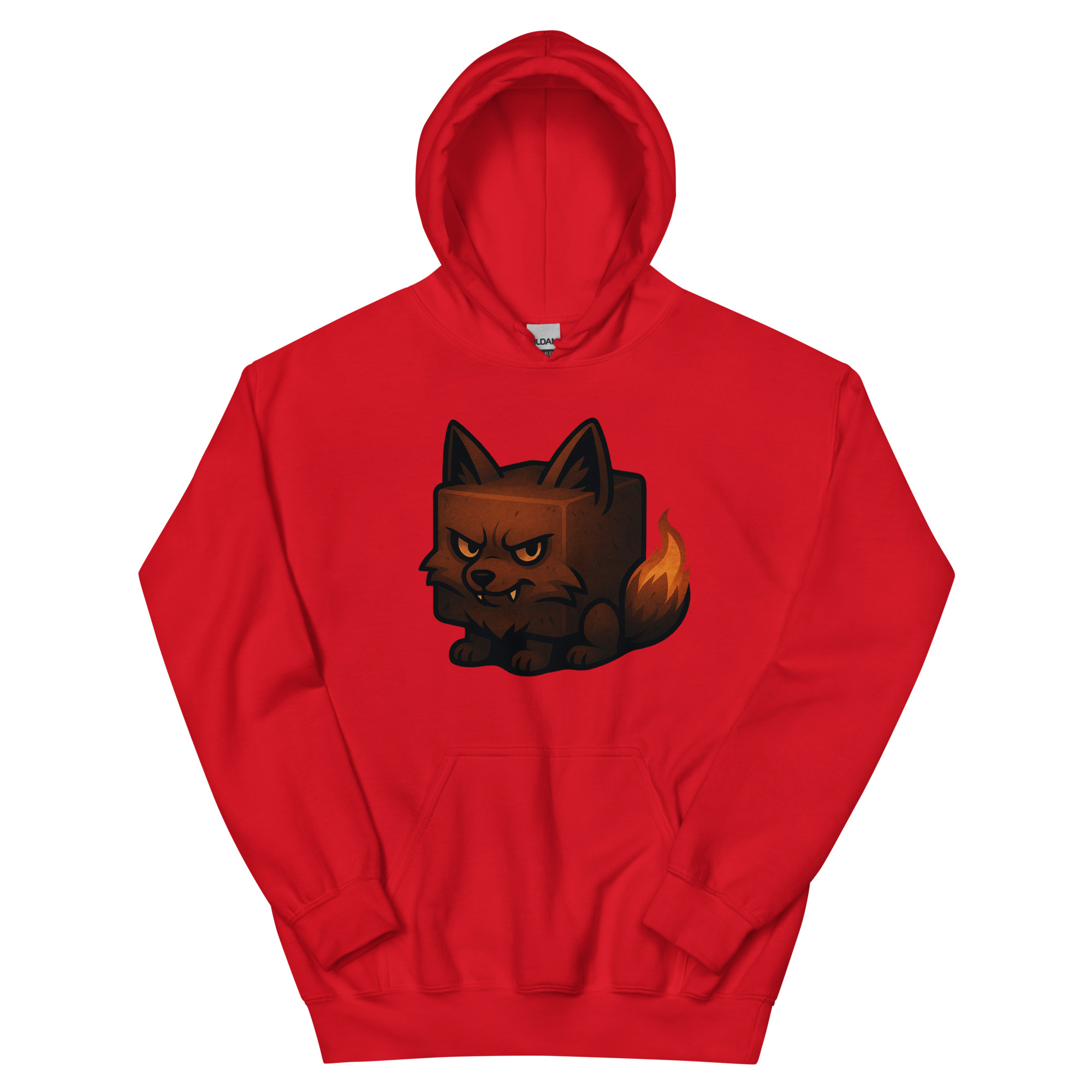 Dicemals Würfelfuchs – Düstere Würfelform in Tiergestalt - DTF-Unisex-Kapuzenpullover – Bild 7