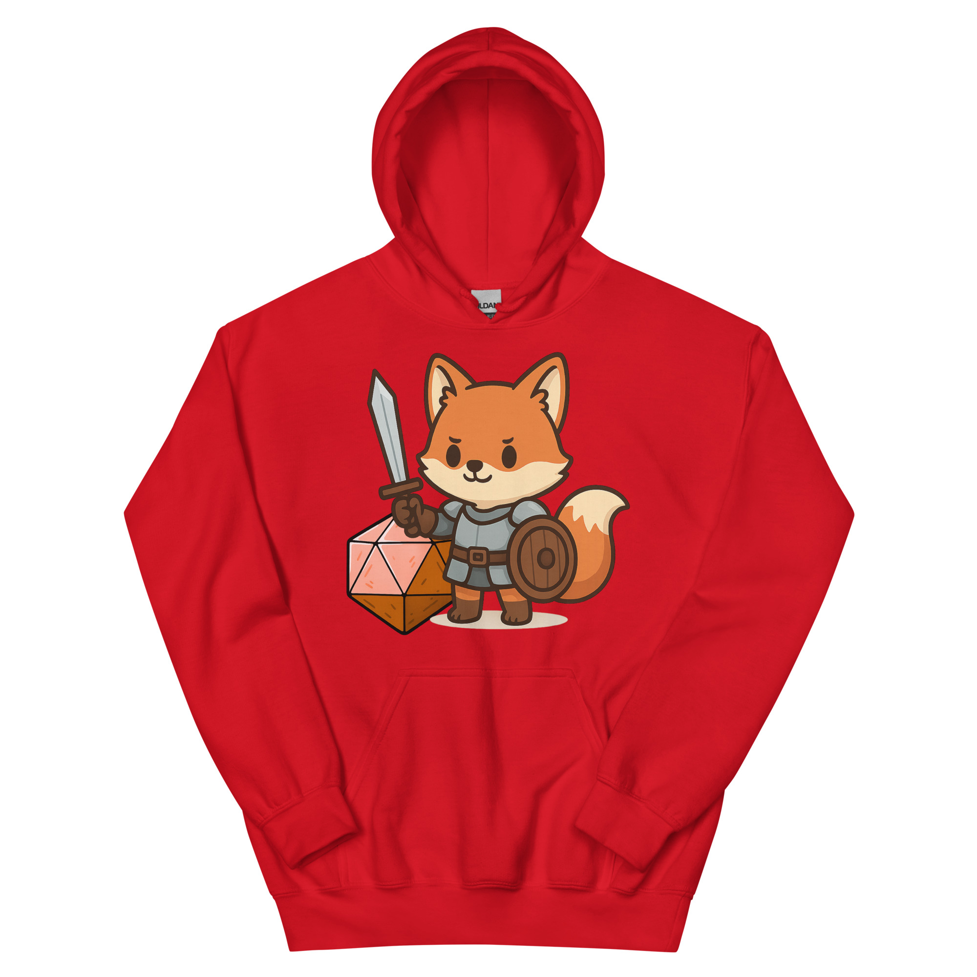 Würfelfuchs-Krieger - DTF-Unisex-Kapuzenpullover – Bild 7