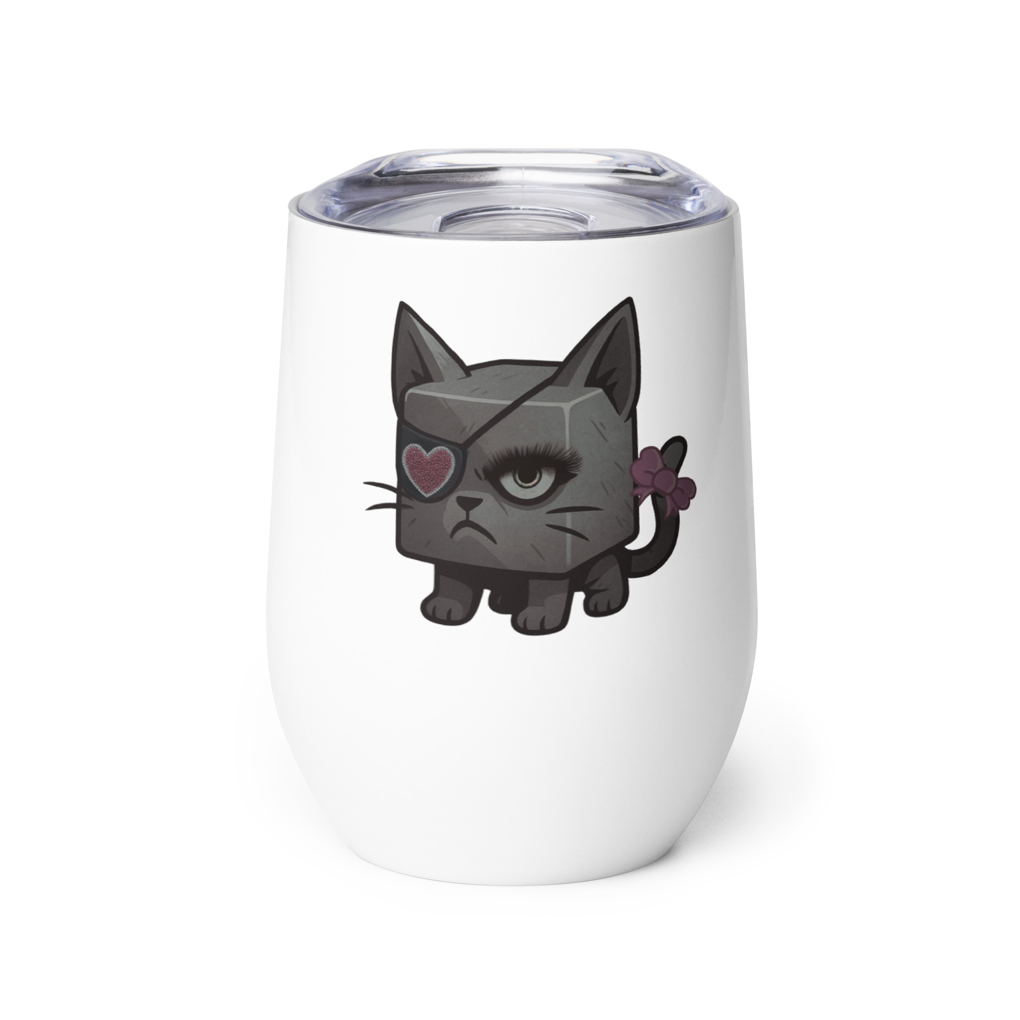 Dicemals Würfelkatze – Düstere Würfelform in Tiergestalt - Weinbecher 355 ml (12 oz)