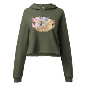 Axolotl RPG-Cookie Party - DTF-Crop-Hoodie