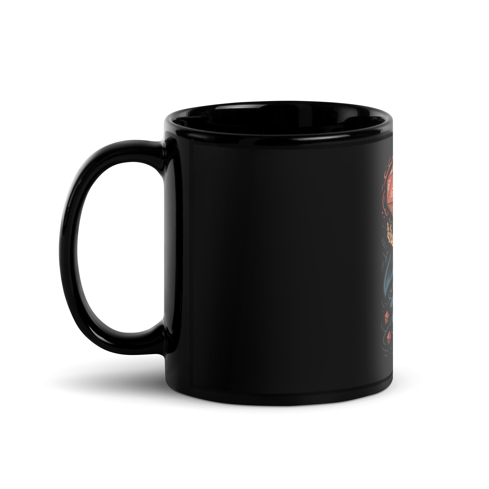 Arcane Dice Mage - Schwarze glänzende Tasse 325ml (11oz) | 444ml (15oz) – Bild 4