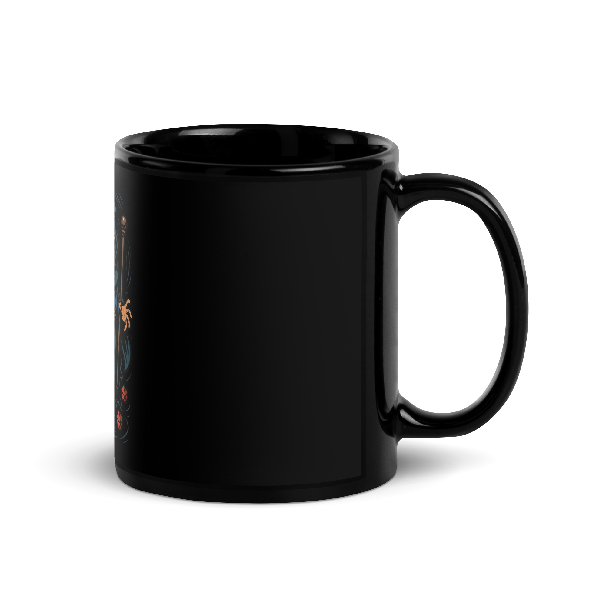 Arcane Dice Mage - Schwarze glänzende Tasse 325ml (11oz) | 444ml (15oz) – Bild 3