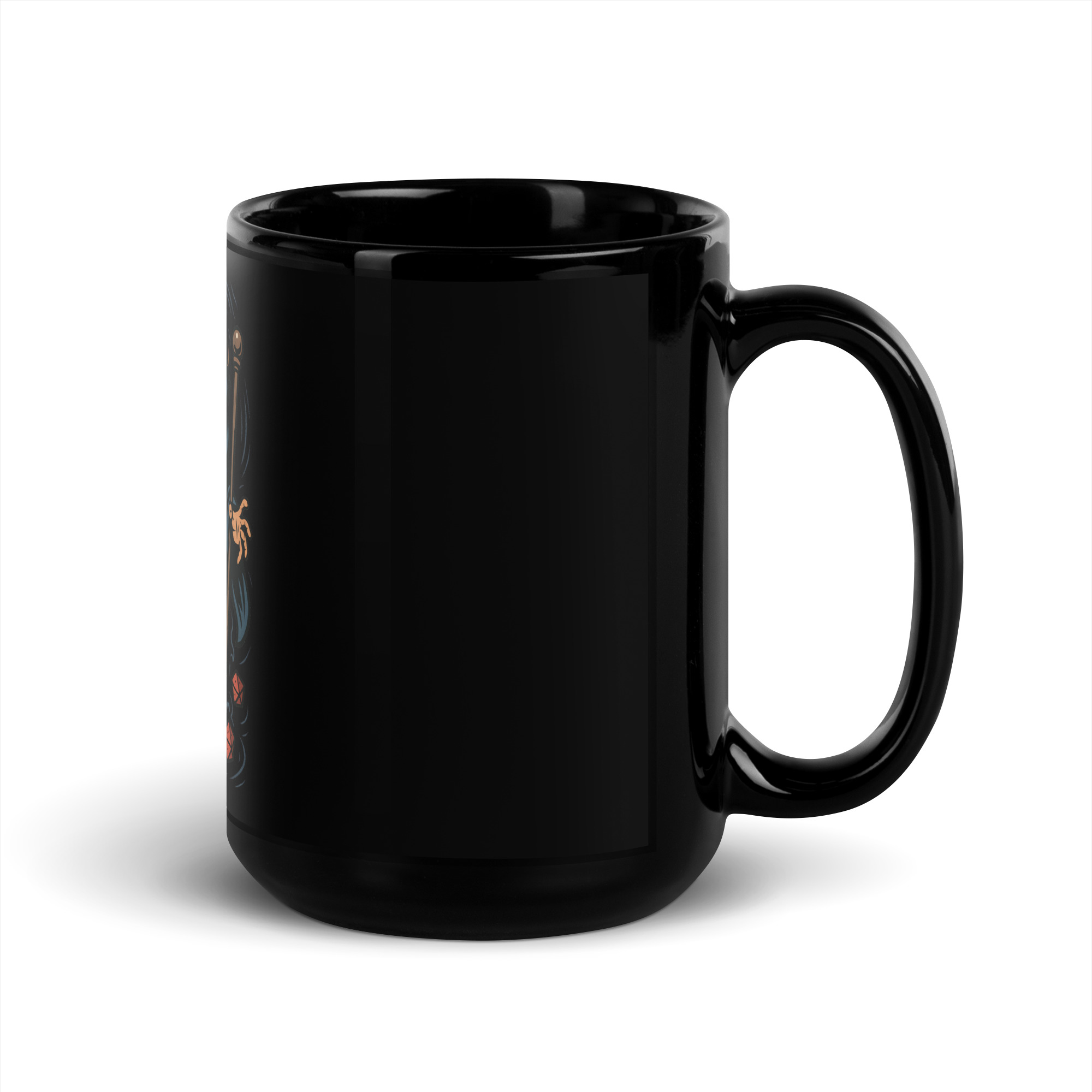 Arcane Dice Mage - Schwarze glänzende Tasse 325ml (11oz) | 444ml (15oz) – Bild 6